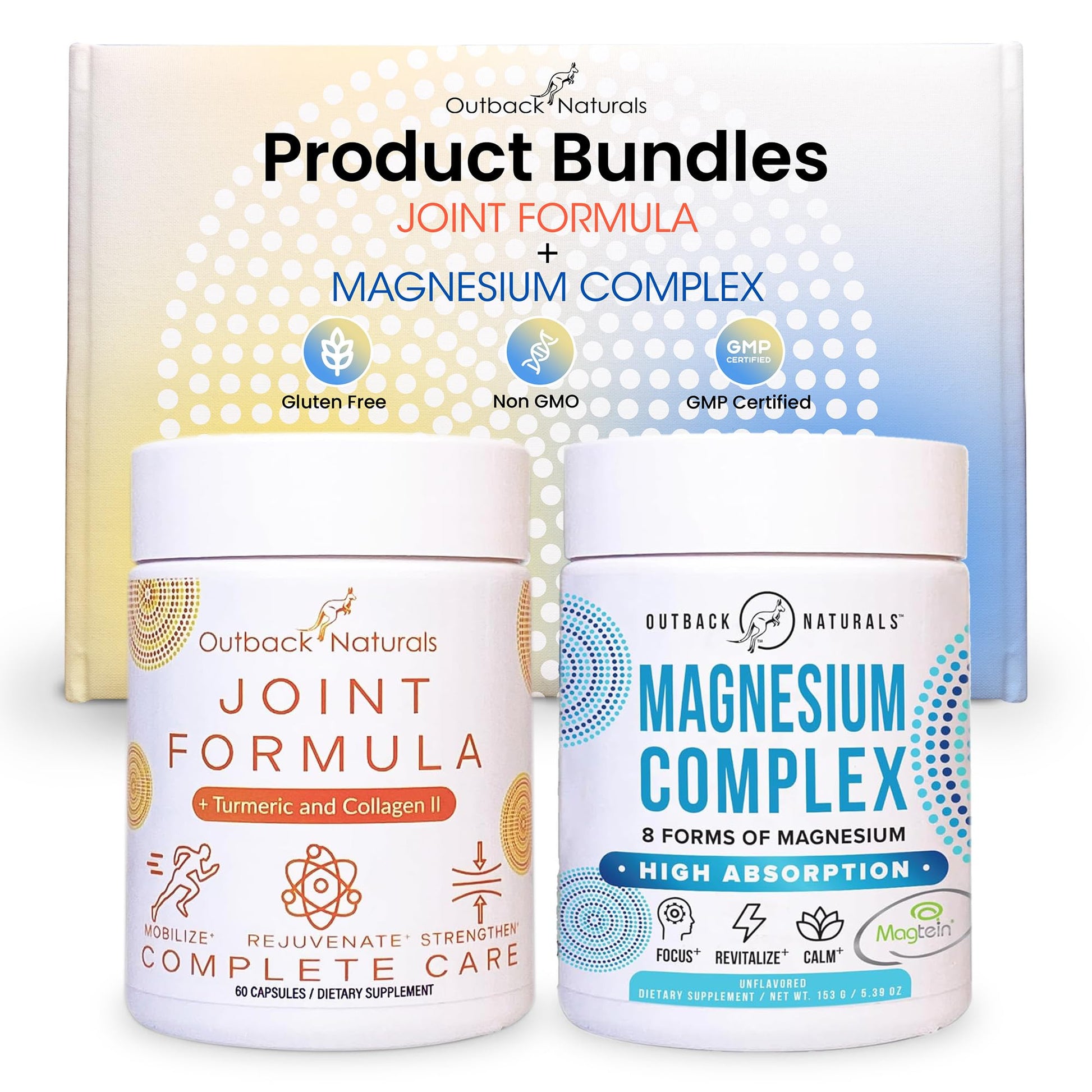 Outback Naturals Magnesium Complex Powder & Enhanced Joint Relief Formula Bundle