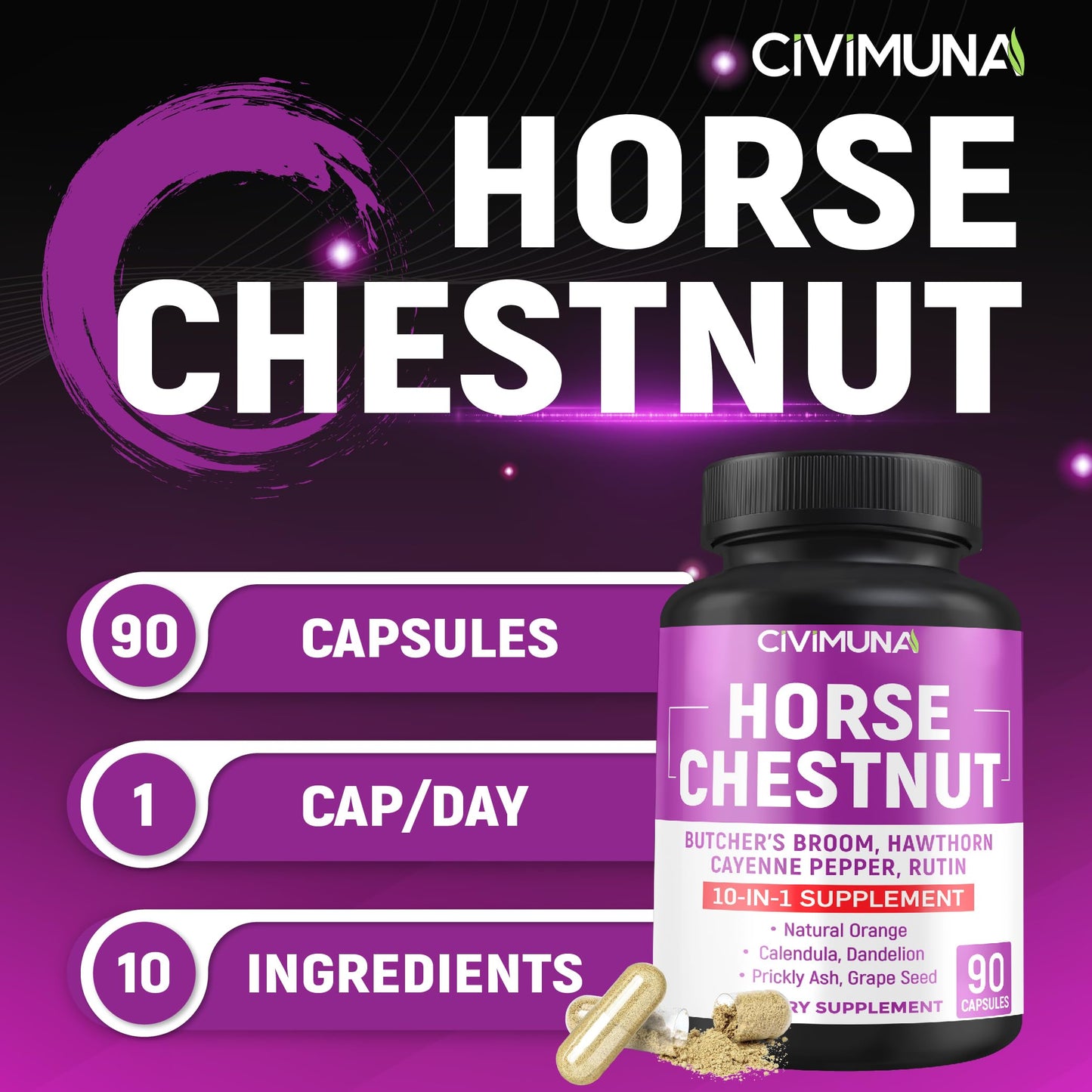 CIVIMUNA Horse Chestnut Capsules, 90 Capsules
