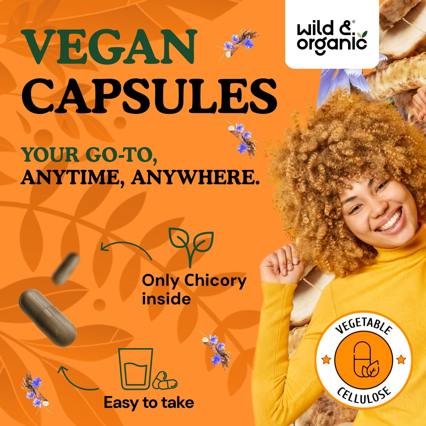 Wild & Organic Chicory Root Fiber Capsules 120 Count