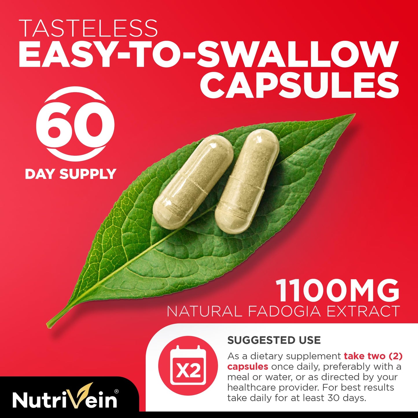 Nutrivein Fadogia Agrestis and Tongkat Ali Supplement with Turkesterone Capsule, 120 Count