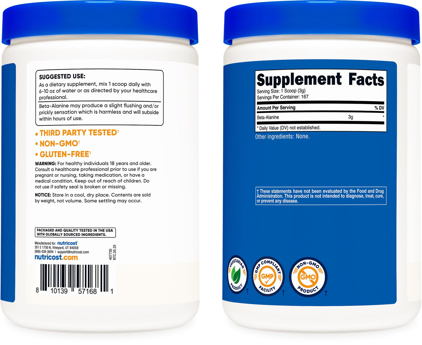 Nutricost Beta Alanine Powder 1.1 lb