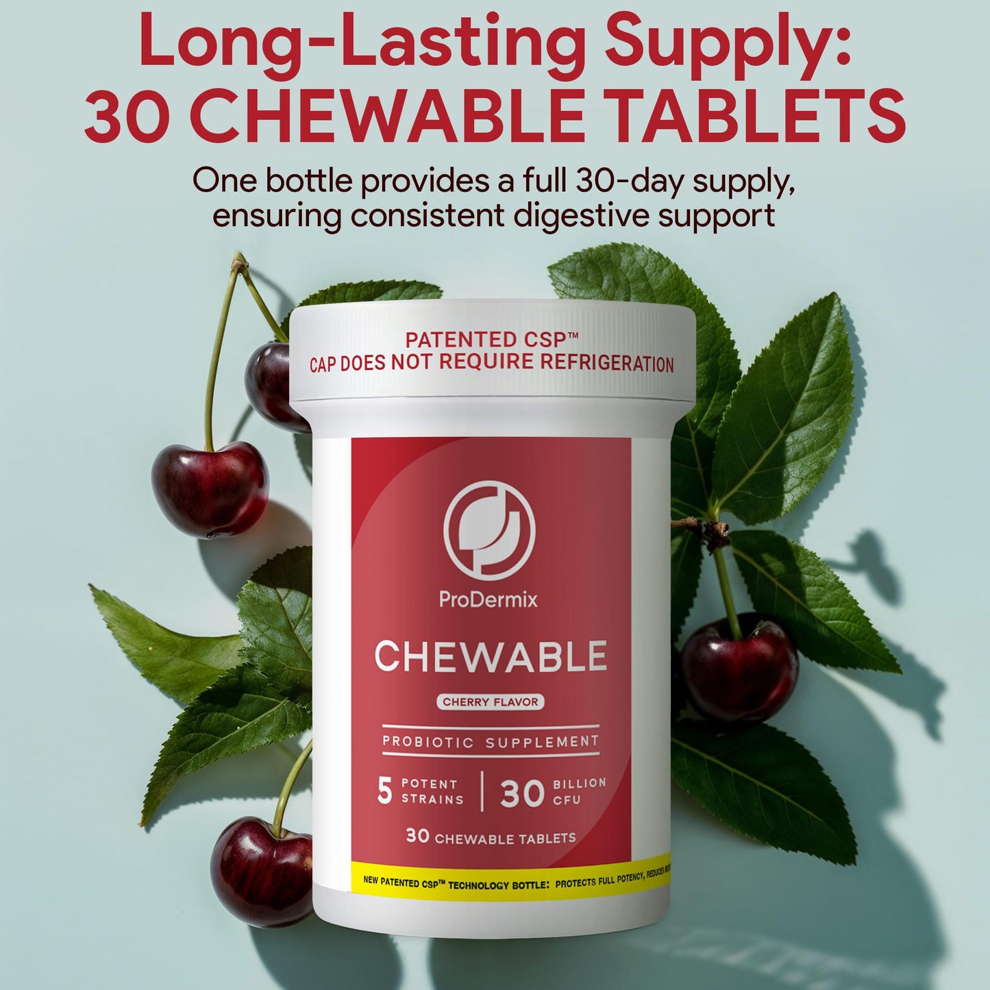 PRODERMIX Chewable Probiotic 30 Billion CFU 30 Tablets