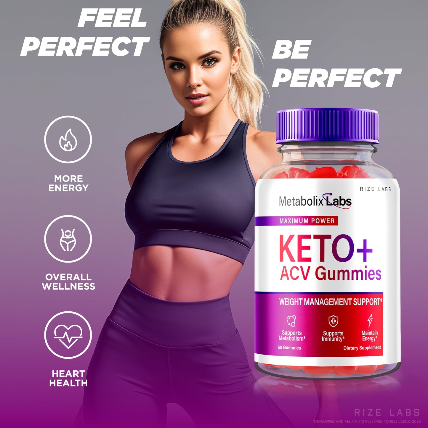 Rize Labs Keto ACV Gummies, 120 Gummies