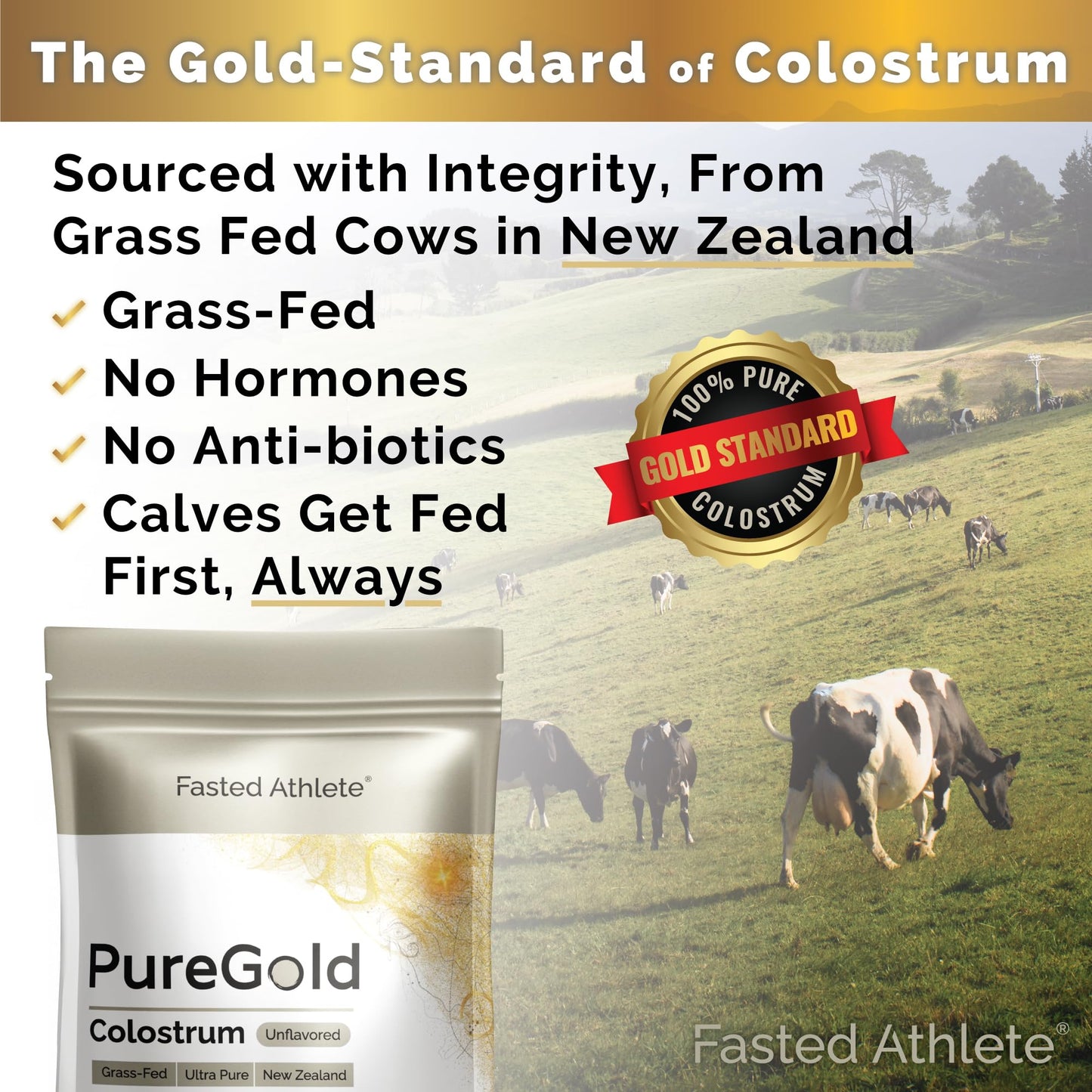 Fasted Athlete PureGold Colostrum Powder 2.12 Ounce