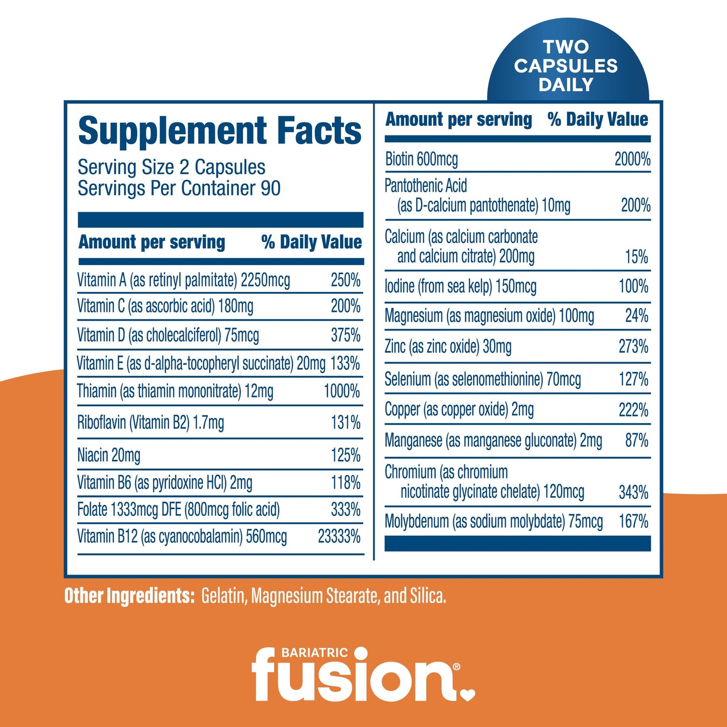 Bariatric Fusion Bariatric Multivitamin Without Iron 4 Capsules