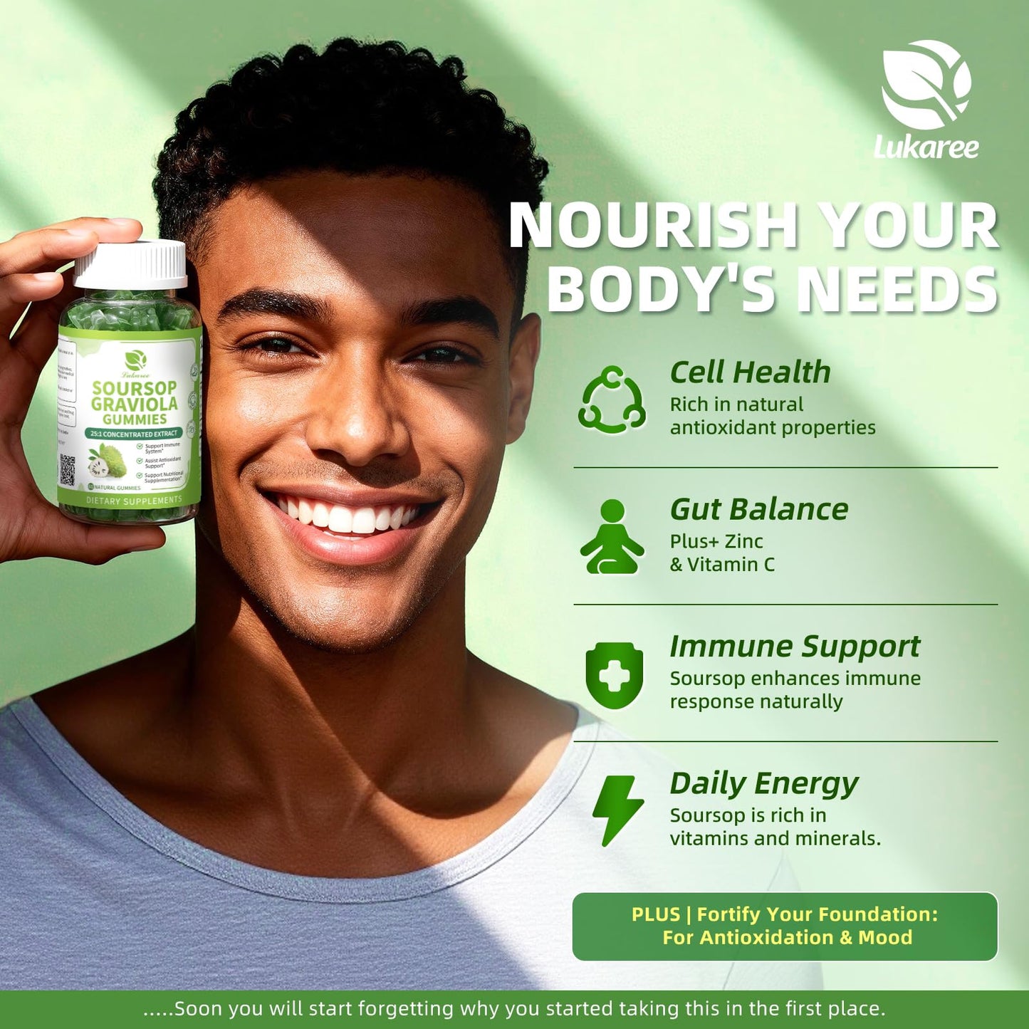 Lukaree Soursop Graviola, 120 Gummies