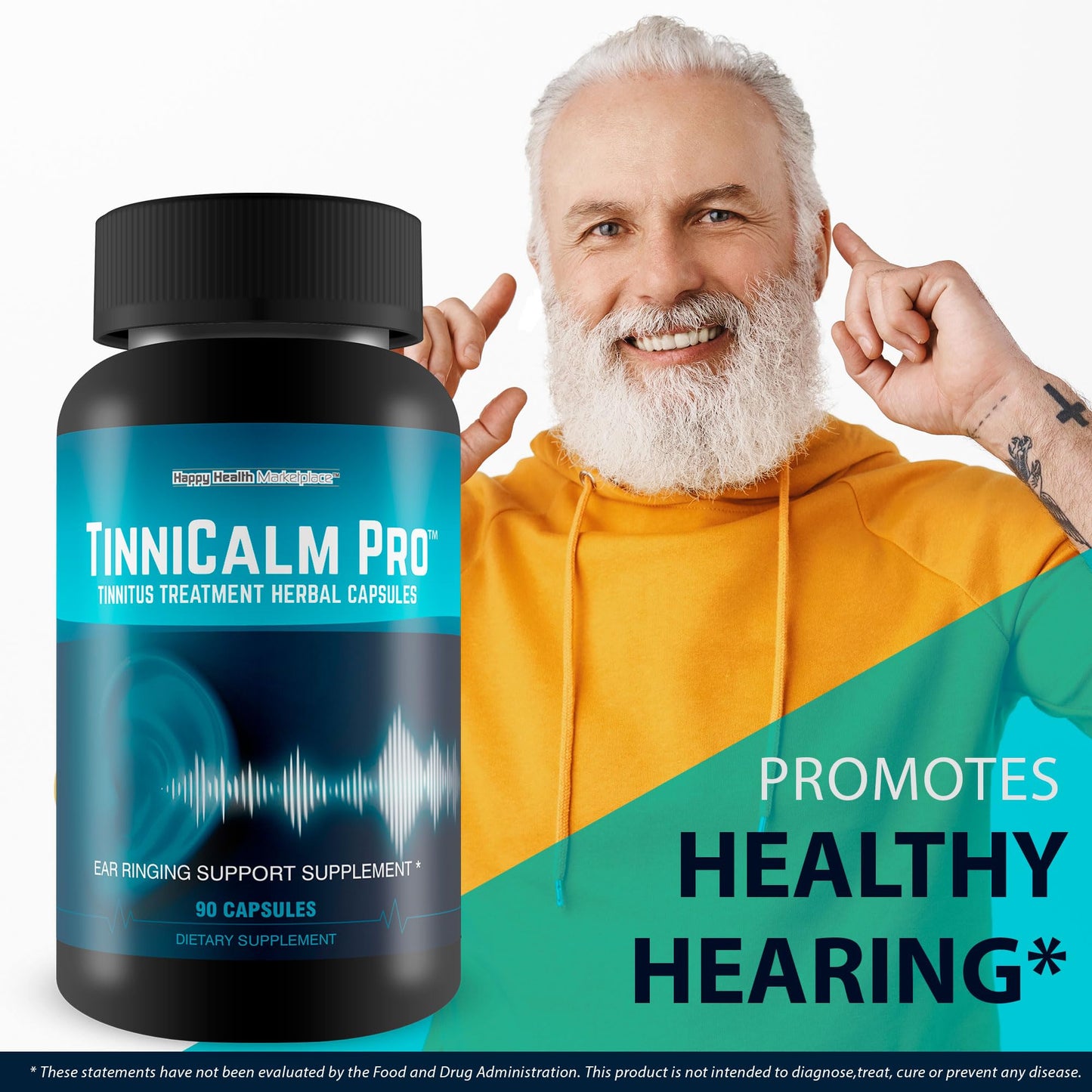 Happy Health Marketplace TinniCalm Pro Tinnitus Relief Capsules, 90 Count