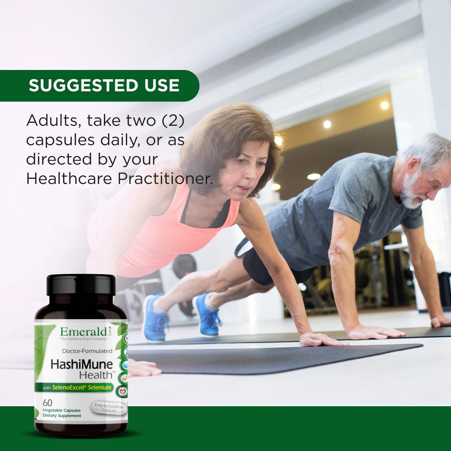 Emerald Labs HashiMune Health - Vegan Thyroid & Immune Support Supplement - Includes SelenoExcell Selenium & Myo-Inositol, 60 Vegetable Capsules