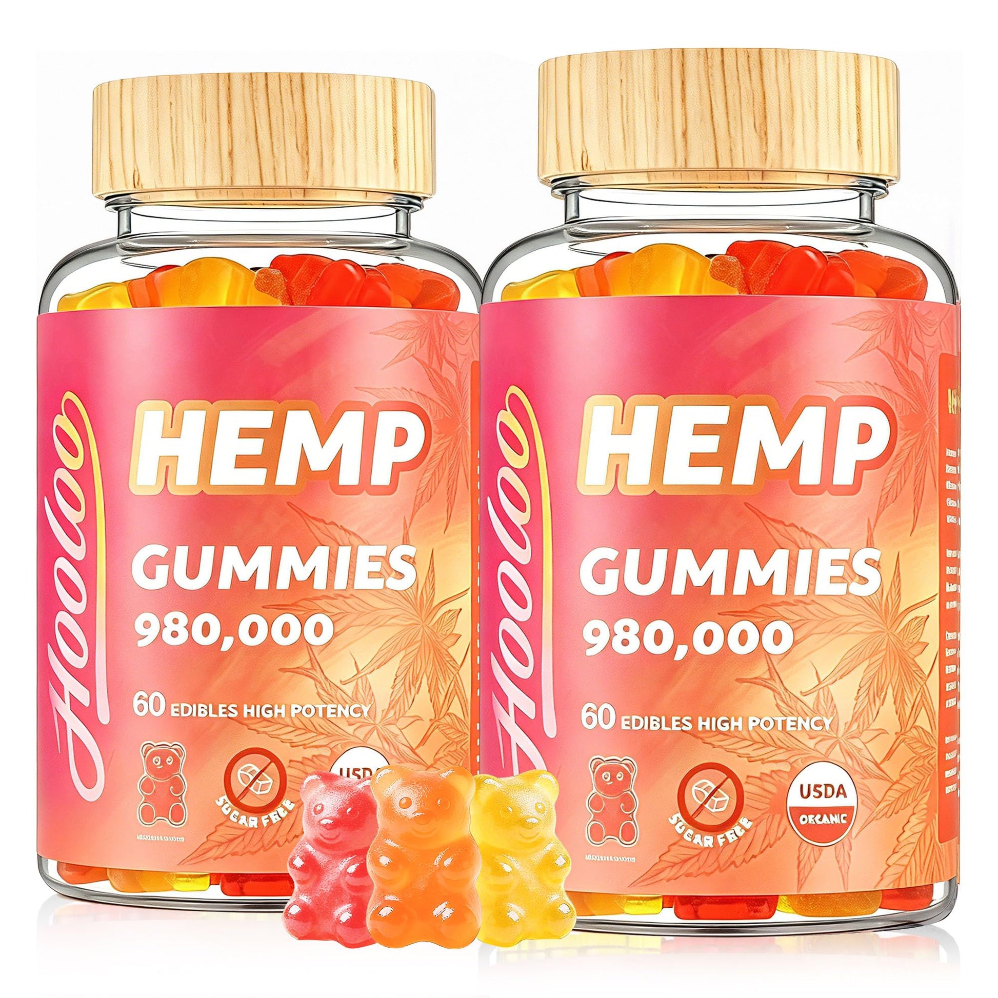 HOOLOO Hemp Gummies Gummy, 120 Count