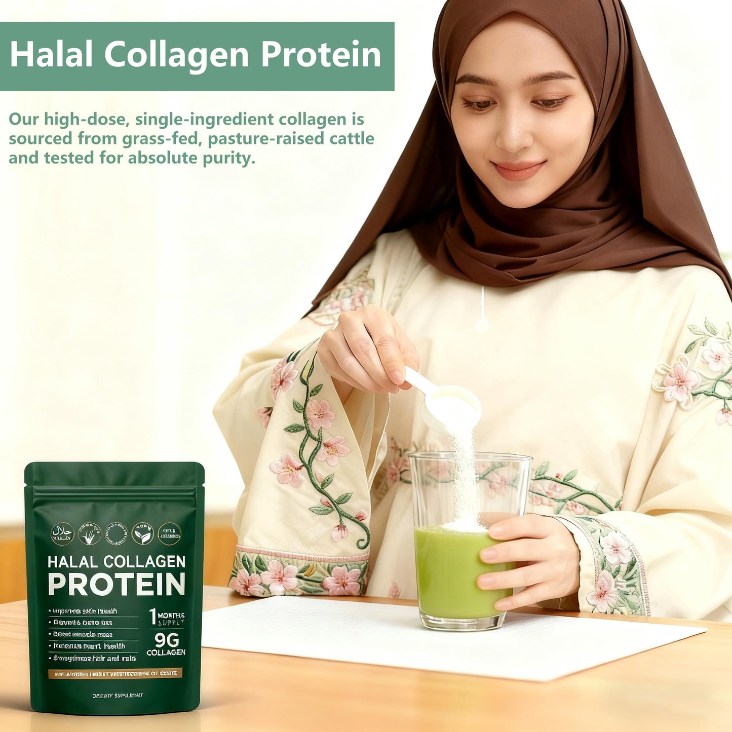 Lexenic Halal Collagen Protein Powder 1 oz
