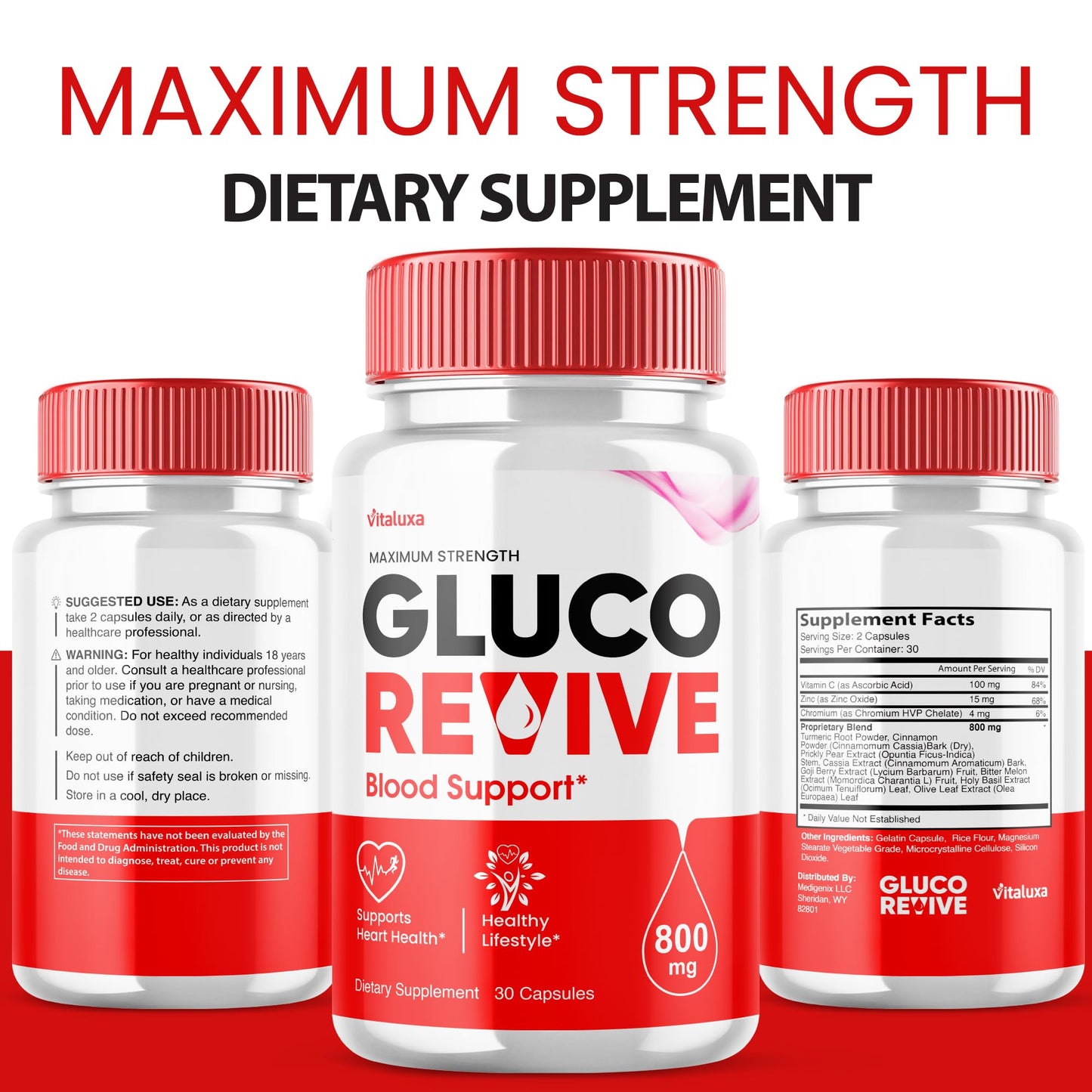 Vitaluxa Gluco Revive Capsules 180 Count