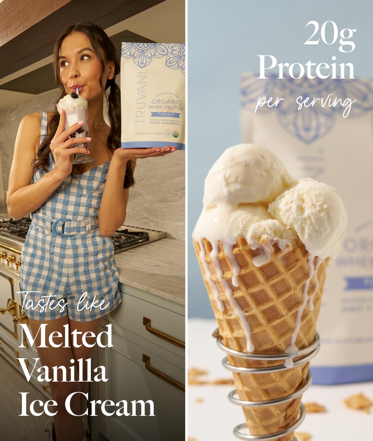 Truvani Organic Whey Protein Powder Vanilla 0.94 oz