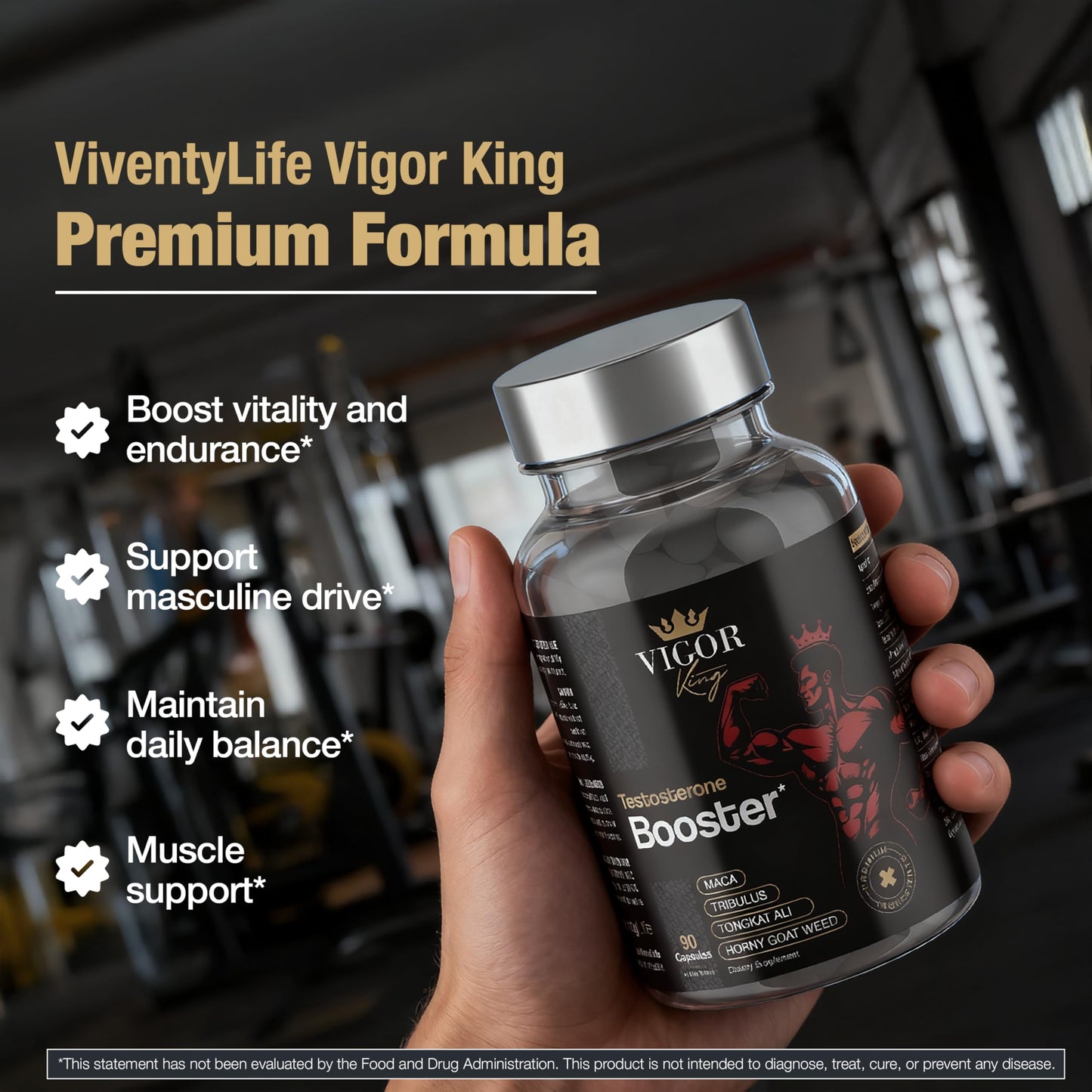 ViventyLife Testosterone Booster Supplement for Men Capsule, 90 Capsules