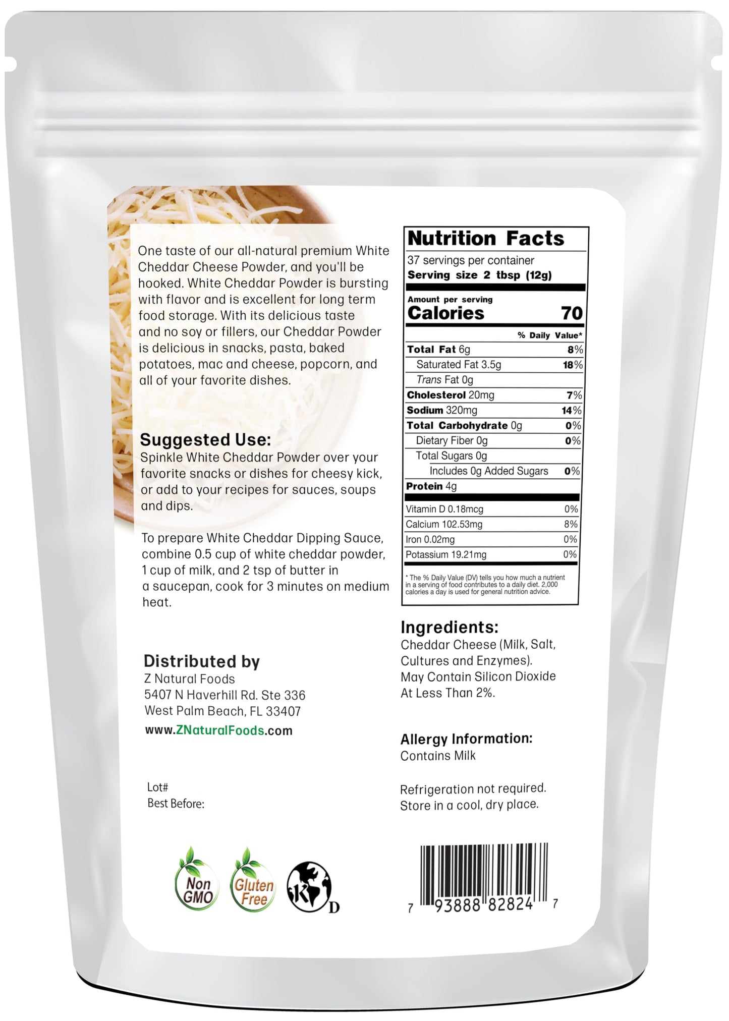 Z Natural Foods White Cheddar Cheese Powder Powder 16