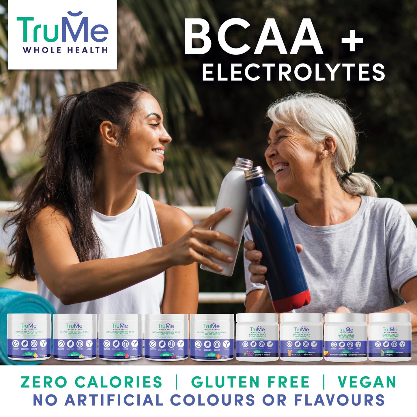 TruMe Whole Health Cherry BCAA Powder with Electrolytes, Amino Acids for Muscle Recovery & Endurance, Sugar Free Intra Workout Hydration Drink, Informed-Sport Certified, Made in Canada, 7.41 Ounce