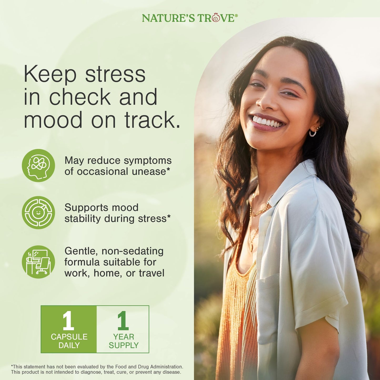 Nature's Trove L-Theanine 200mg Capsules 365