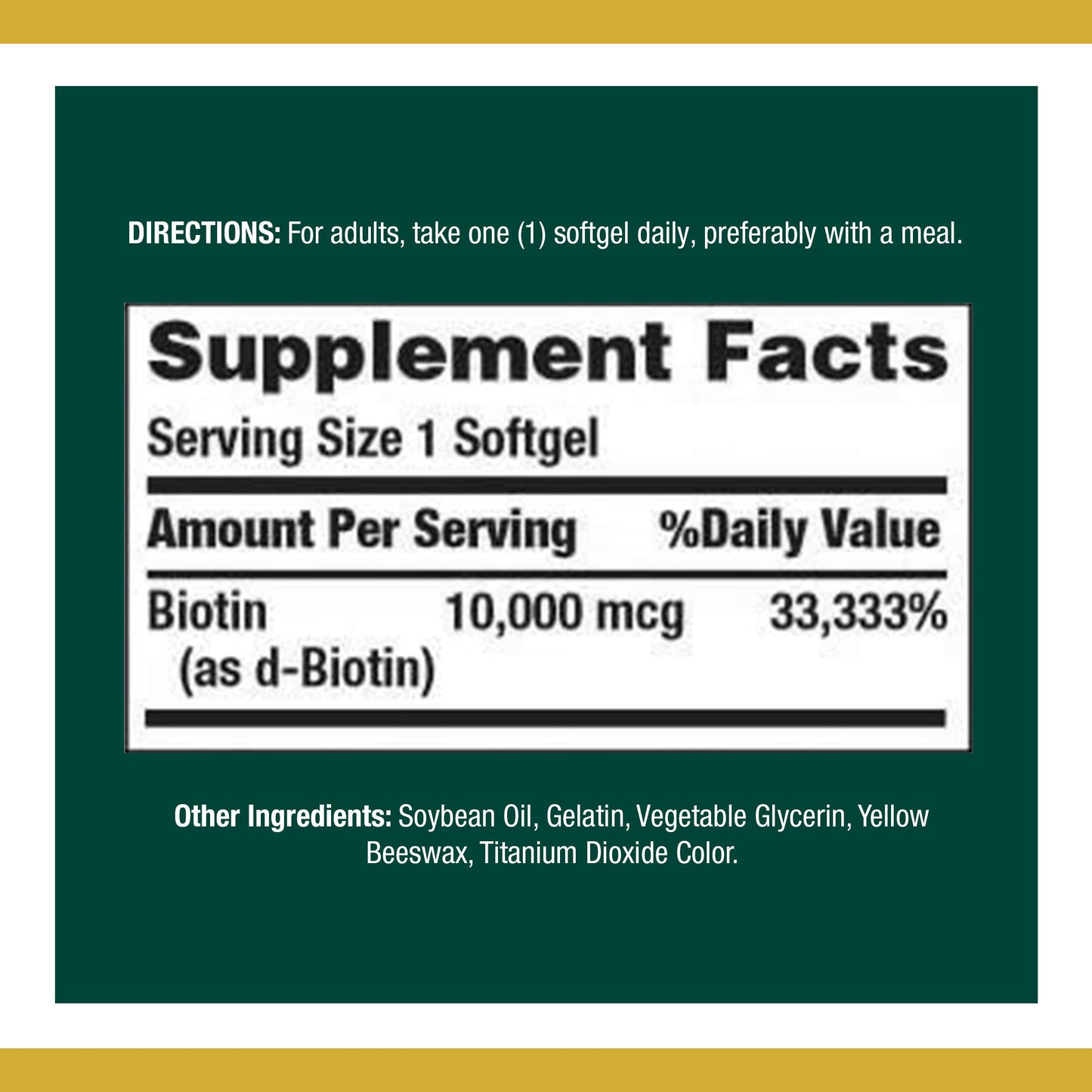 Nature's Bounty Biotin 10,000 mcg Rapid Release Softgels, 1200 Softgels