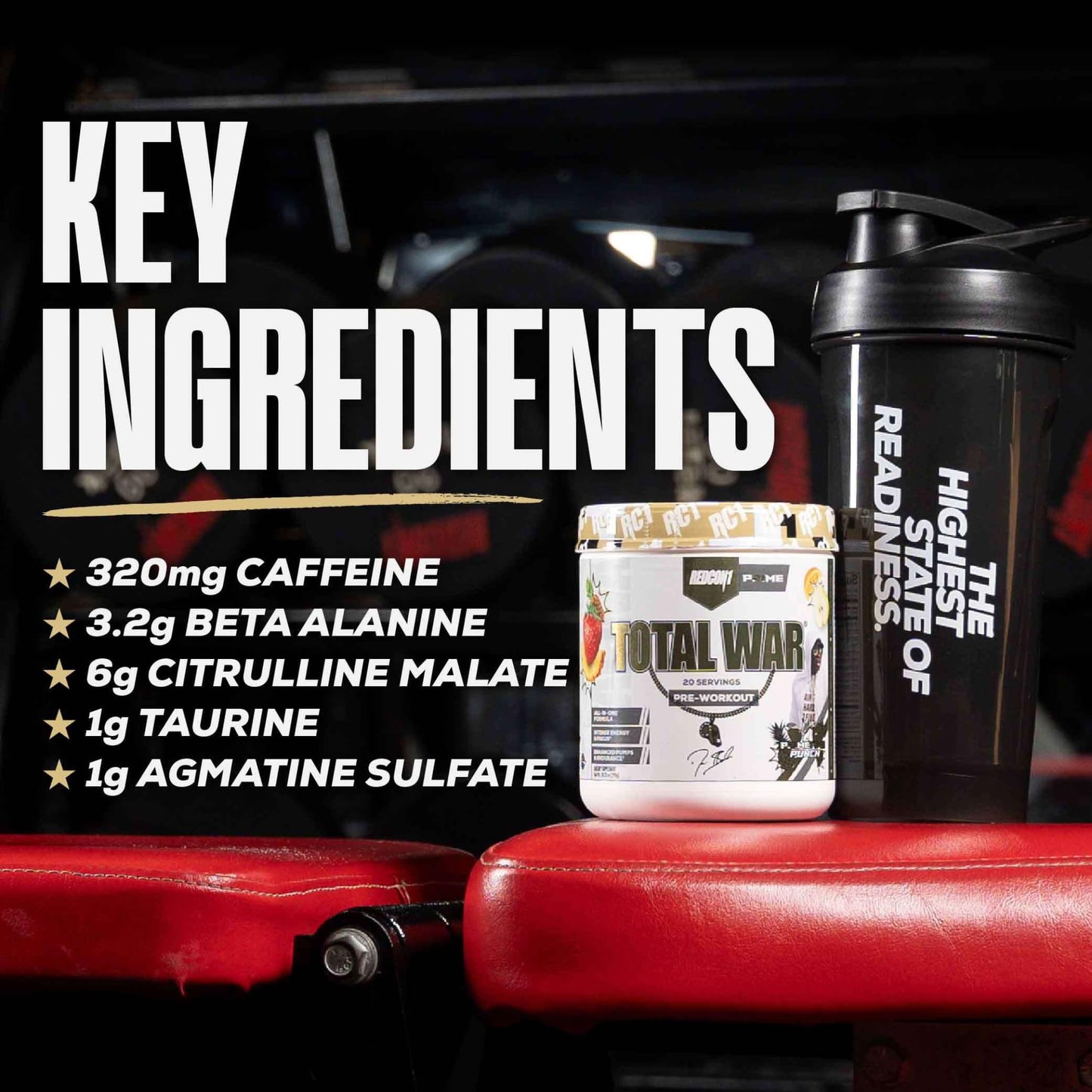 REDCON1 Total War Pre Workout Powder Prime Time Punch 15.66 Ounce