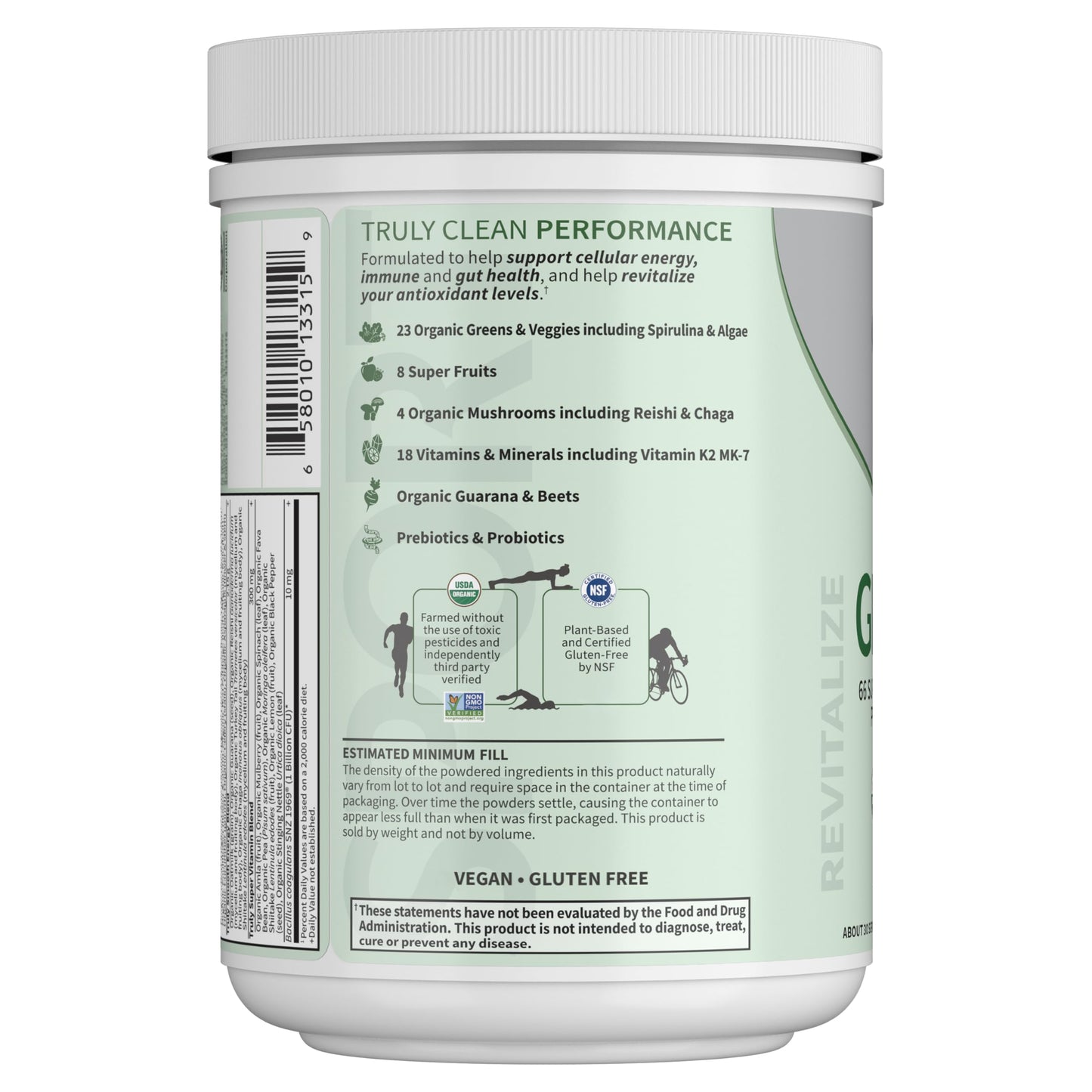 Garden of Life Sport Nutrition Organic Greens Powder, 1 oz