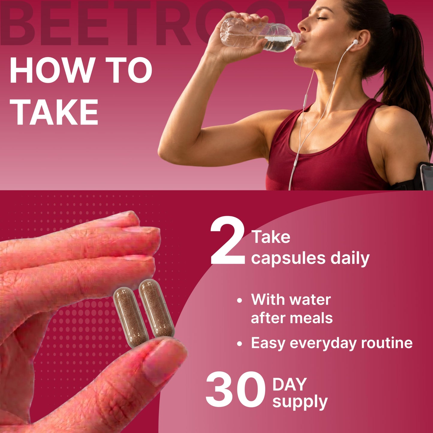 ORIBITE Beetroot Capsule 1000mg, 60 Veg Capsules