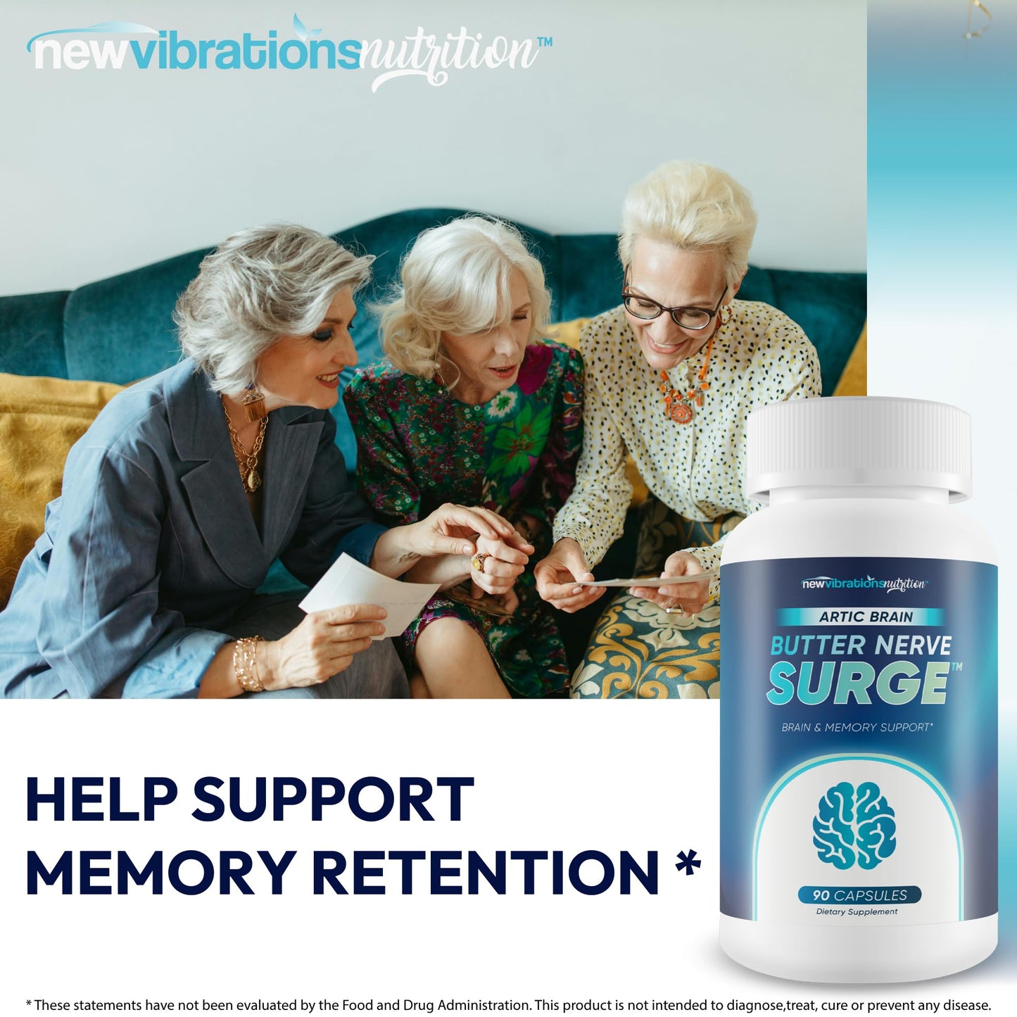 New Vibrations Nutrition Arctic Brain Butter Nerve Surge Capsules, 90 Count