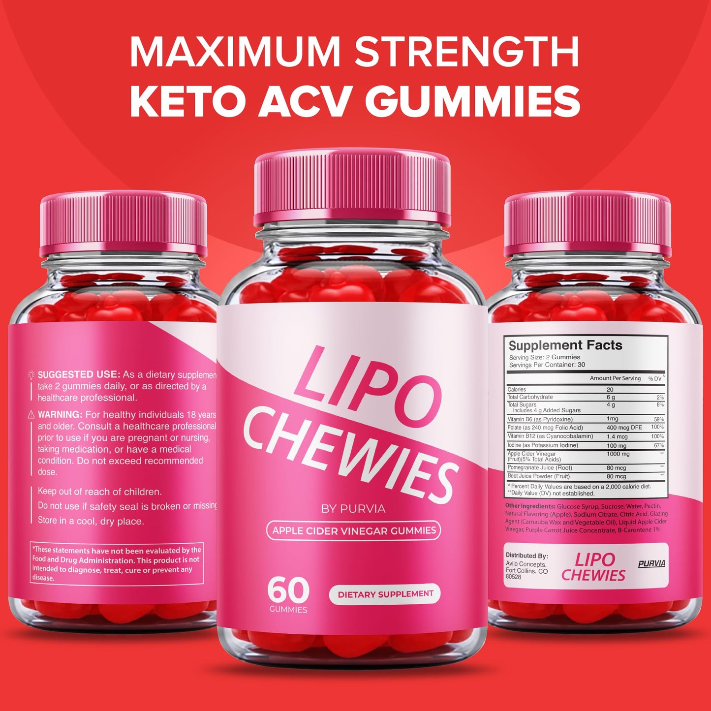 Purvia Lipo Chewies Gummies Gummy 60 Count