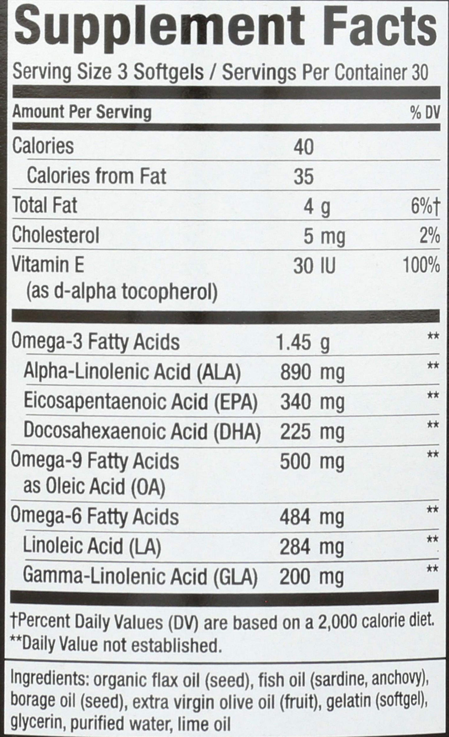 Nature's Way Mega 3/6/9 Omega Blend 1350mg Softgels 90