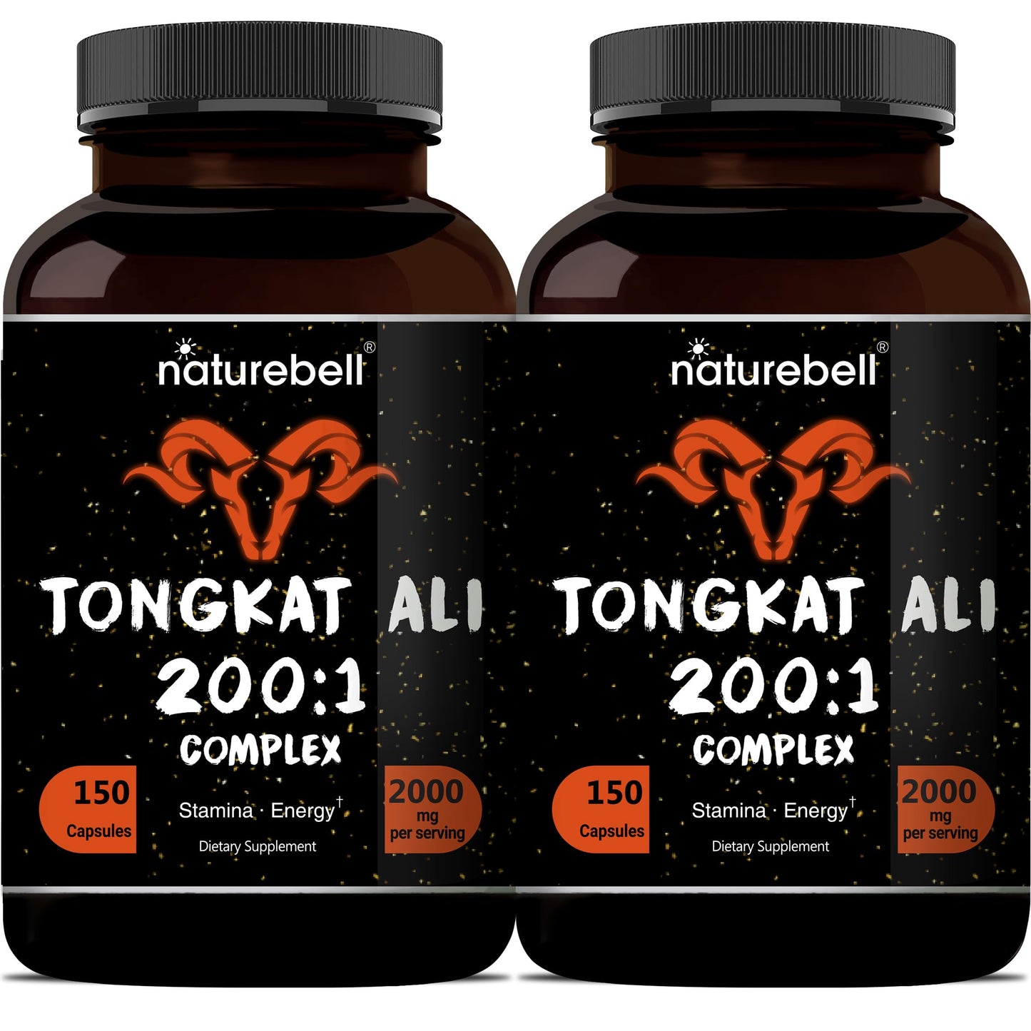 NatureBell Tongkat Ali 200:1 Longjack Extract for Men Capsules, 2000mg per Serving, 300 Capsules
