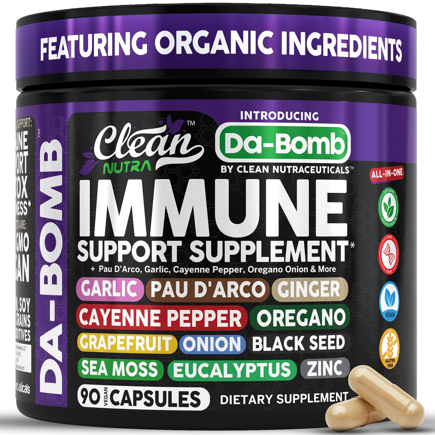 Clean Nutraceuticals Organic Immune Support Capsule 90 Count