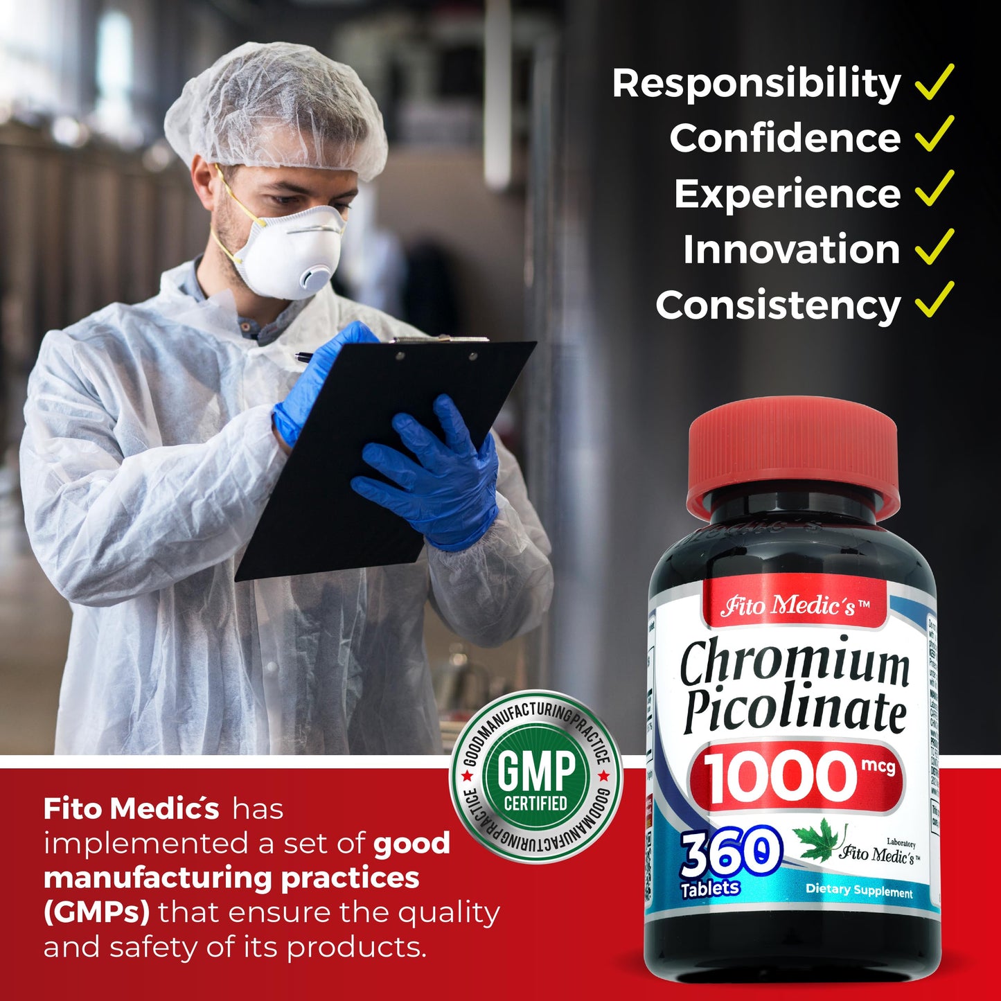 FITO MEDIC'S Chromium Picolinate Supplement, 360 Tablets