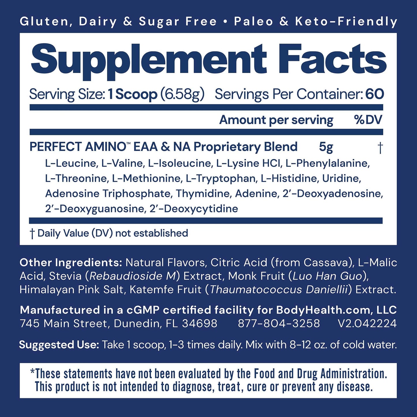 BodyHealth PerfectAmino Powder Mixed Berry 60 Servings