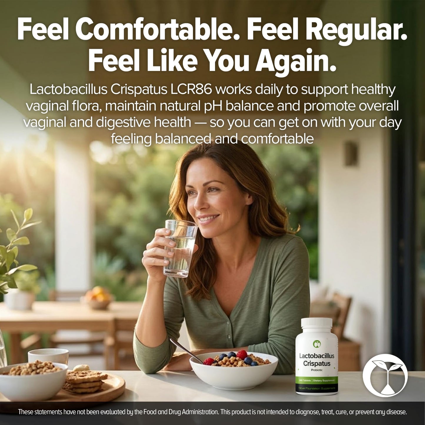 Natural Foundation Lactobacillus Crispatus Probiotic Tablets 240