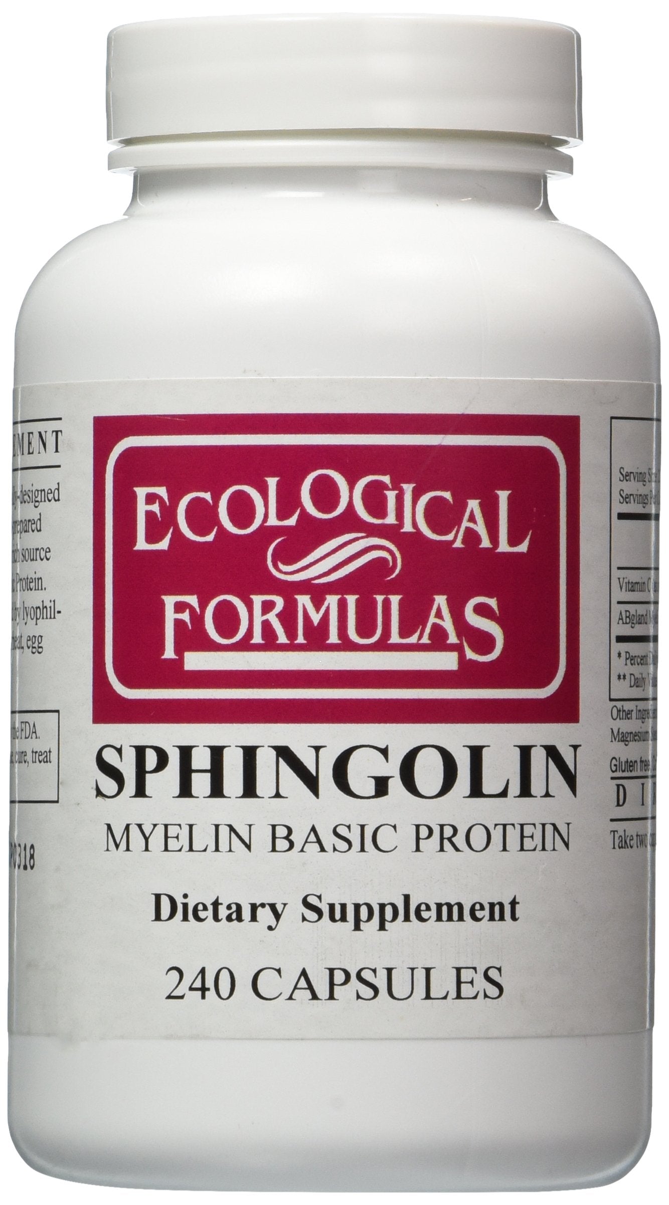 Ecological Formulas Sphingolin 200 mg Capsules, 240 Count