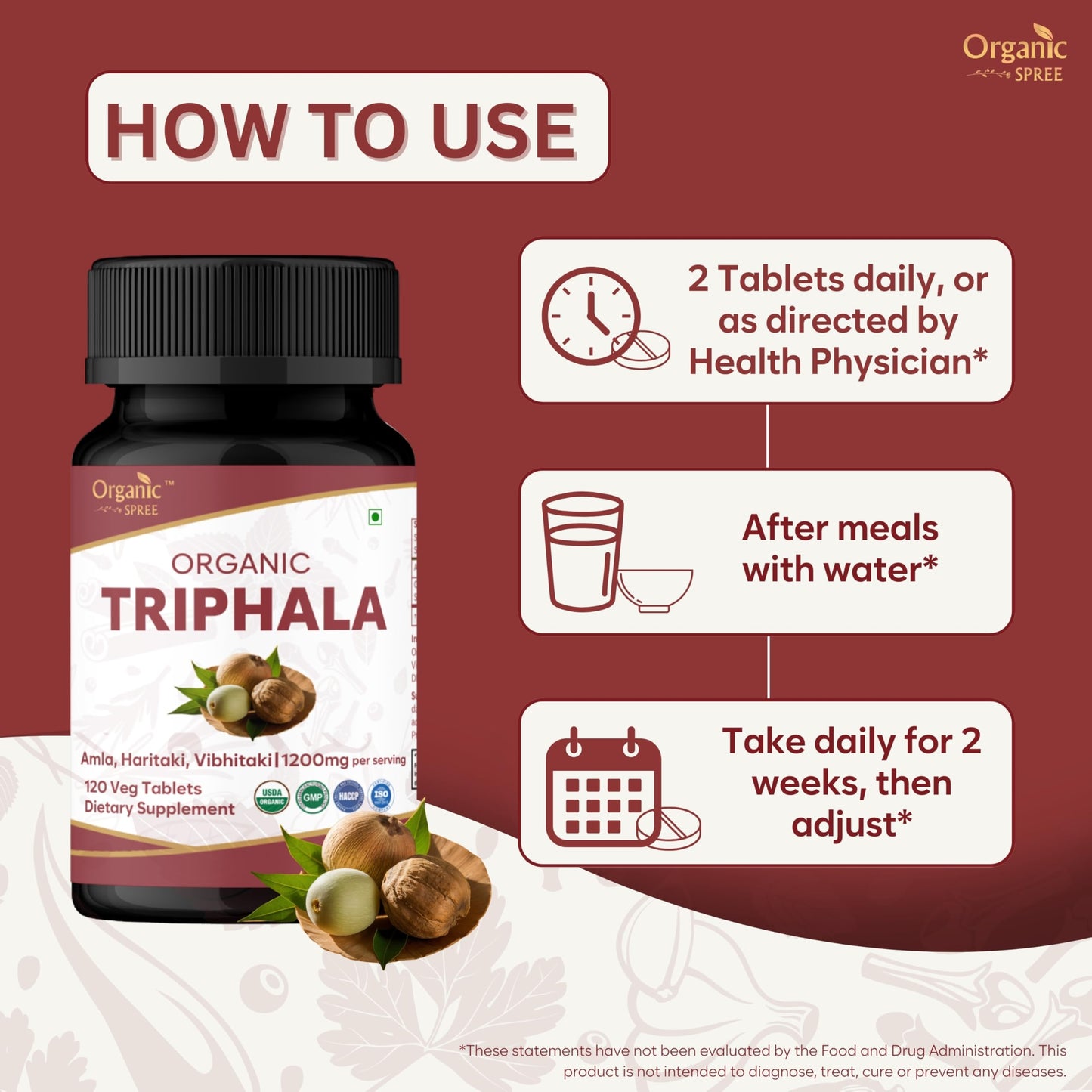 Organic Spree Triphala Tablets 120