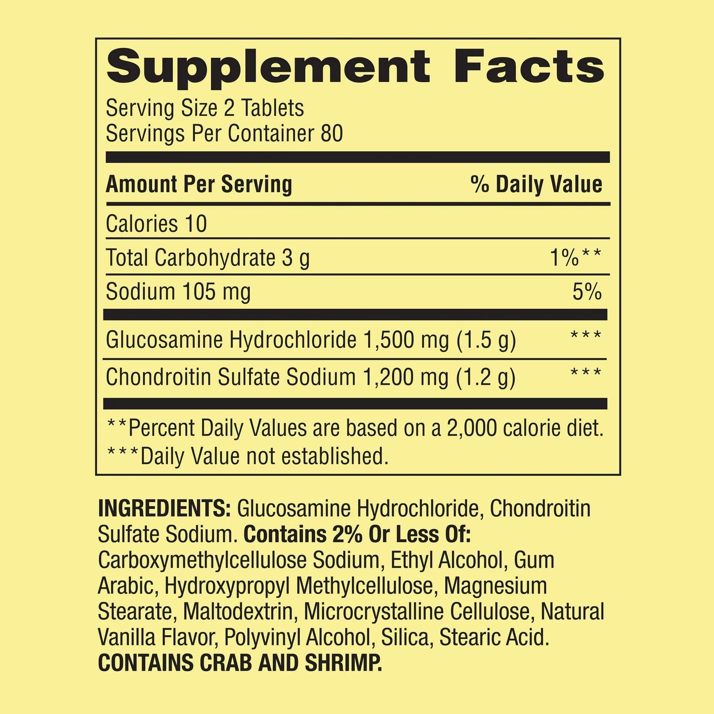 UNION SHOP USA Glucosamine Chondroitin, Triple Strength, Joint Health Tablets, 160 Tablets