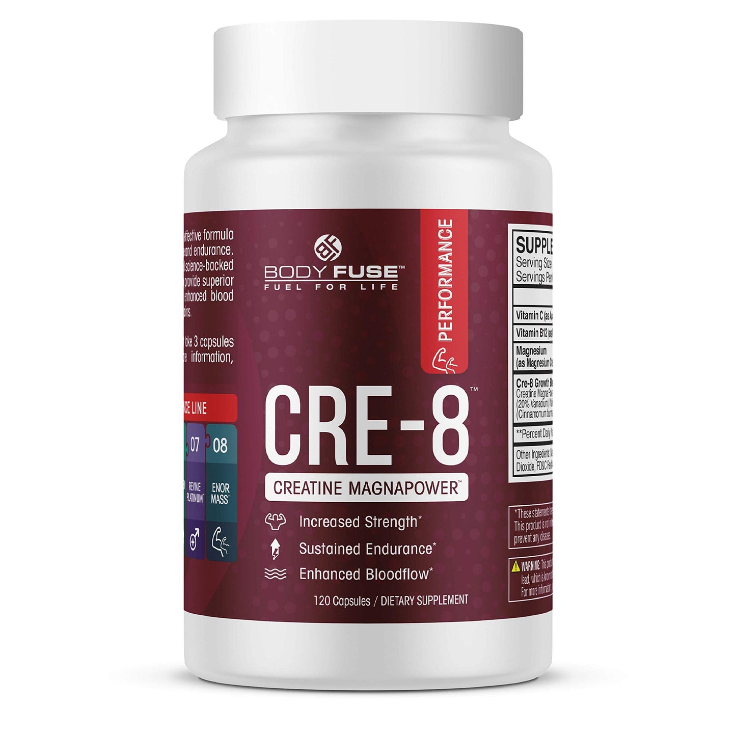 Body Fuse CRE-8 Creatine Capsules 120 Count
