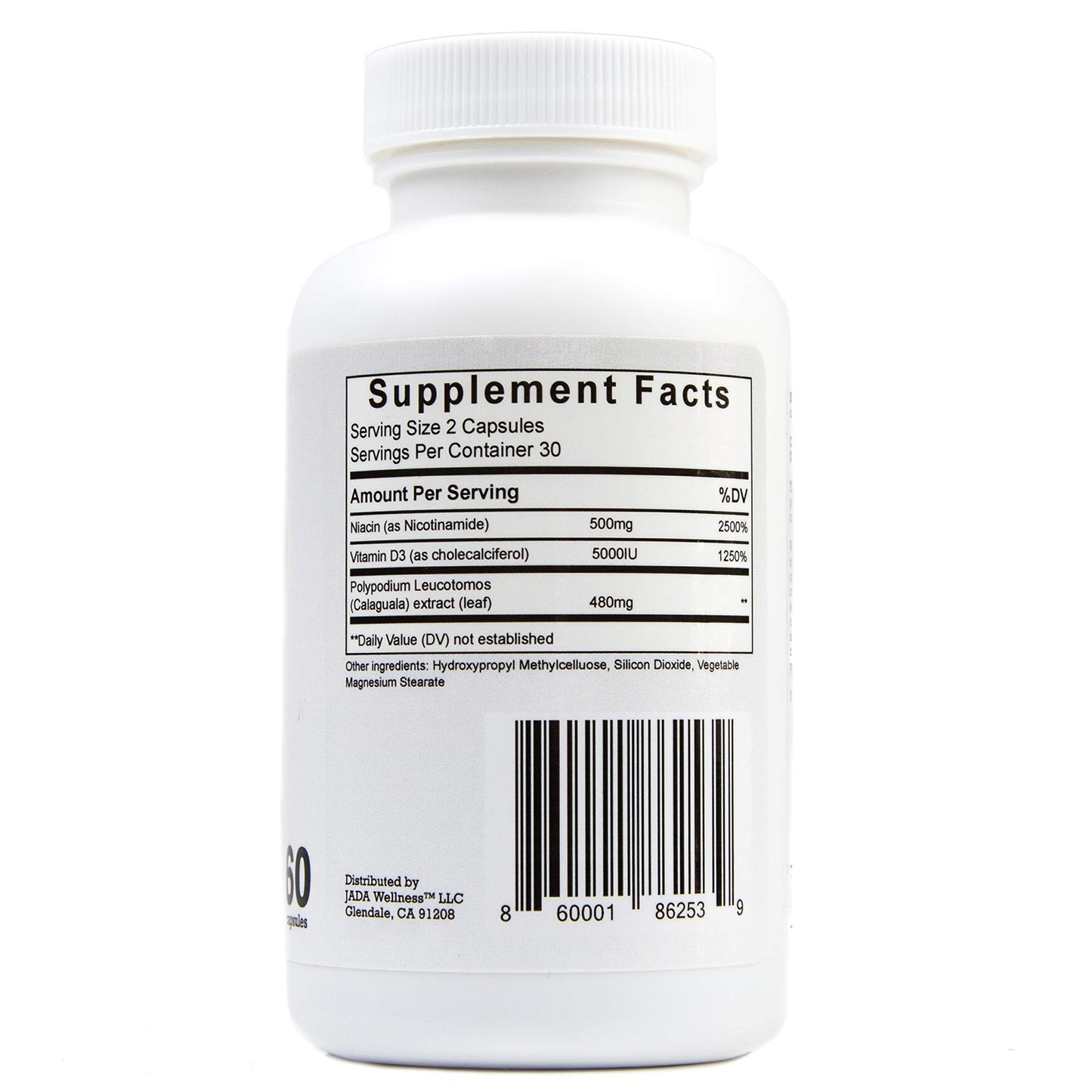 Summer Ready Advanced Skin Care Antioxidant Supplement with Vitamin D3 5000IU, Nicotinamide/Niacinamide/Niacin 500mg (Vitamin B3) and Polypodium Leucotomos (Fern Extract) 480mg Capsules, 60 Count