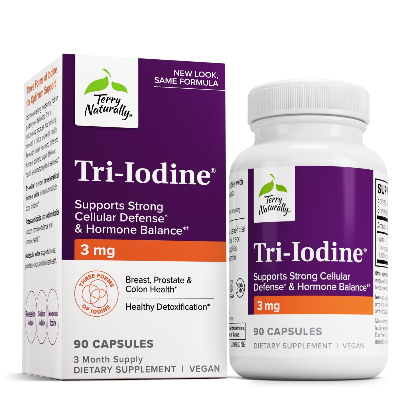 Terry Naturally Tri-Iodine 3 mg Capsules, 90 Count