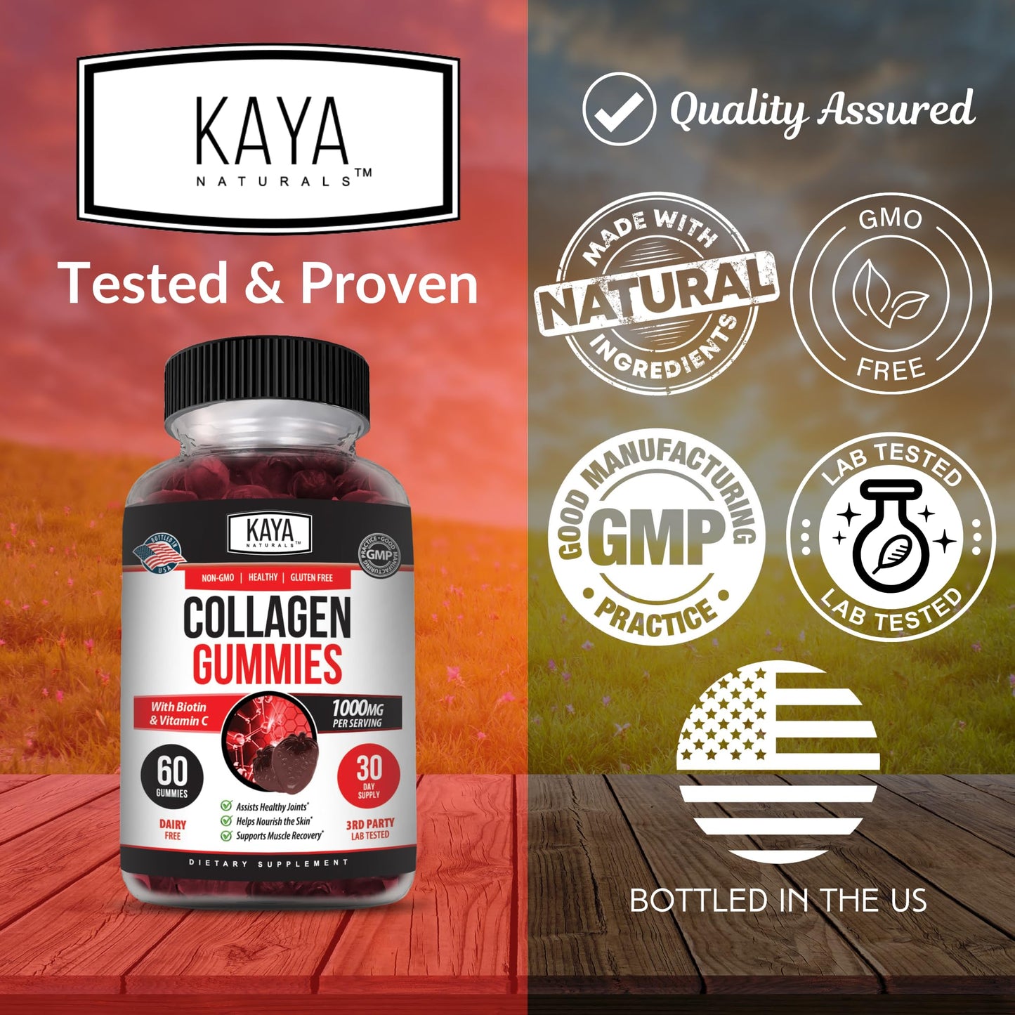 Kaya Naturals Collagen Gummies, 60 Count