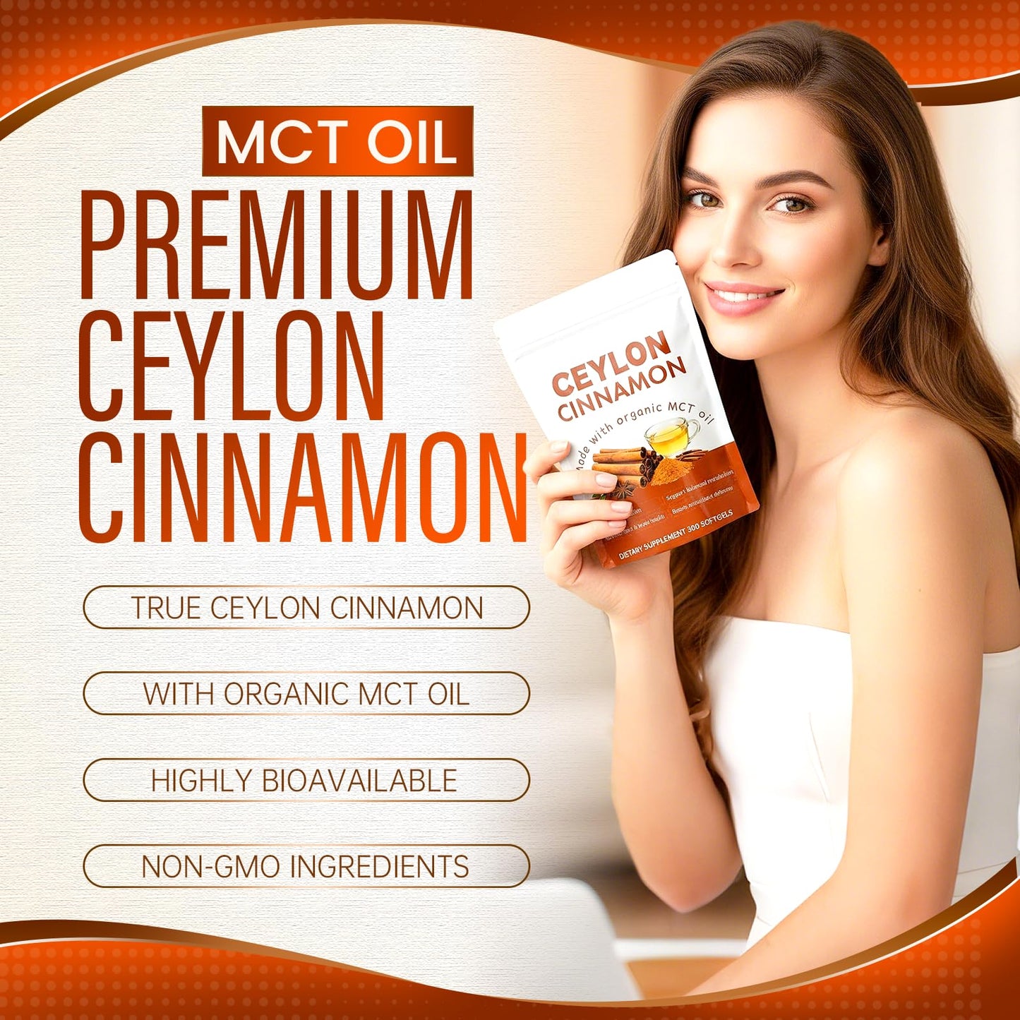 Aevezom Premium Ceylon Cinnamon with MCT Oil Powder, 6.3 oz