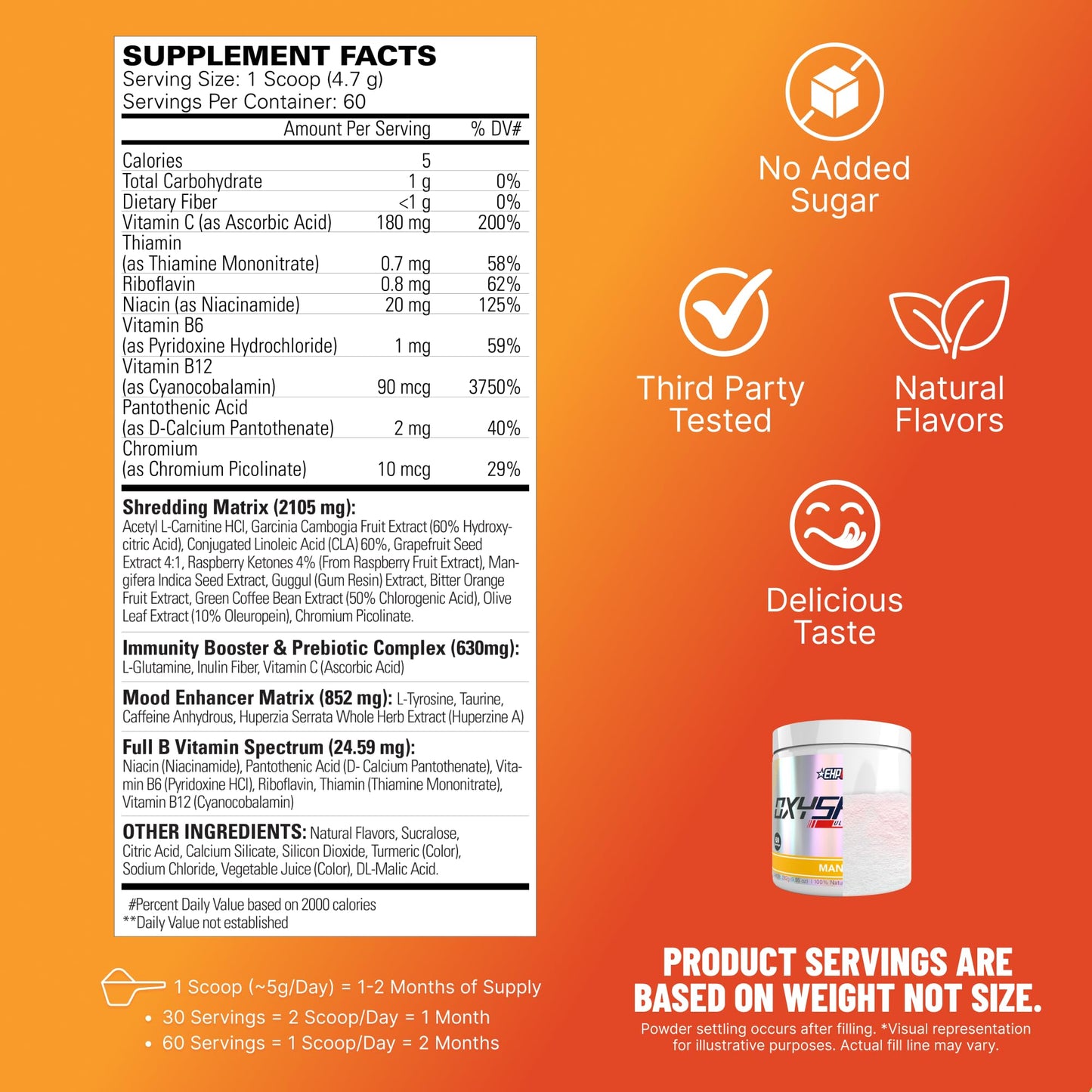EHP Labs OxyShred Pre Workout Powder 10.37 Ounce