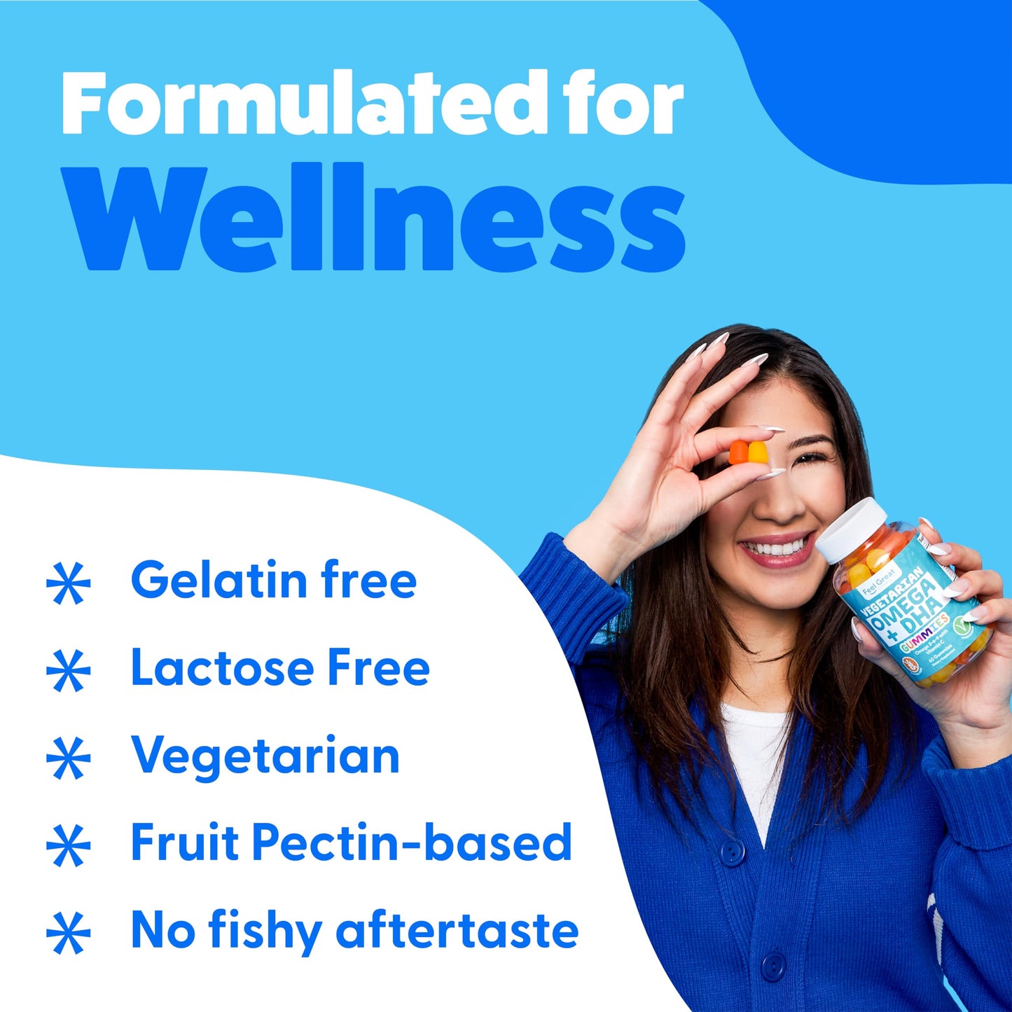 The Feel Great Vitamin Company Plant Based Omega-3-6-9 + DHA Gummies, 60 Gummies