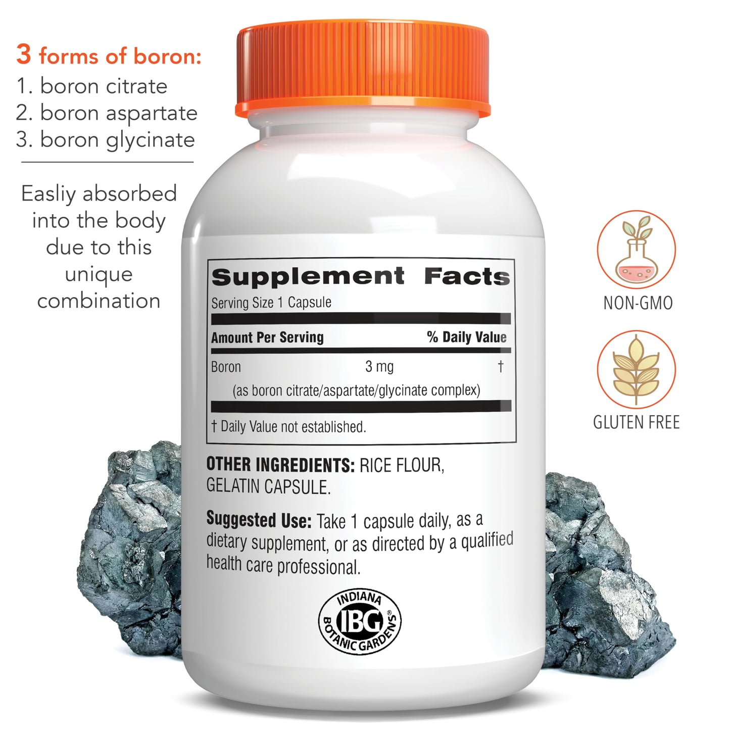 Botanic Choice Super Boron Complex 3 mg Capsules, 90 Count