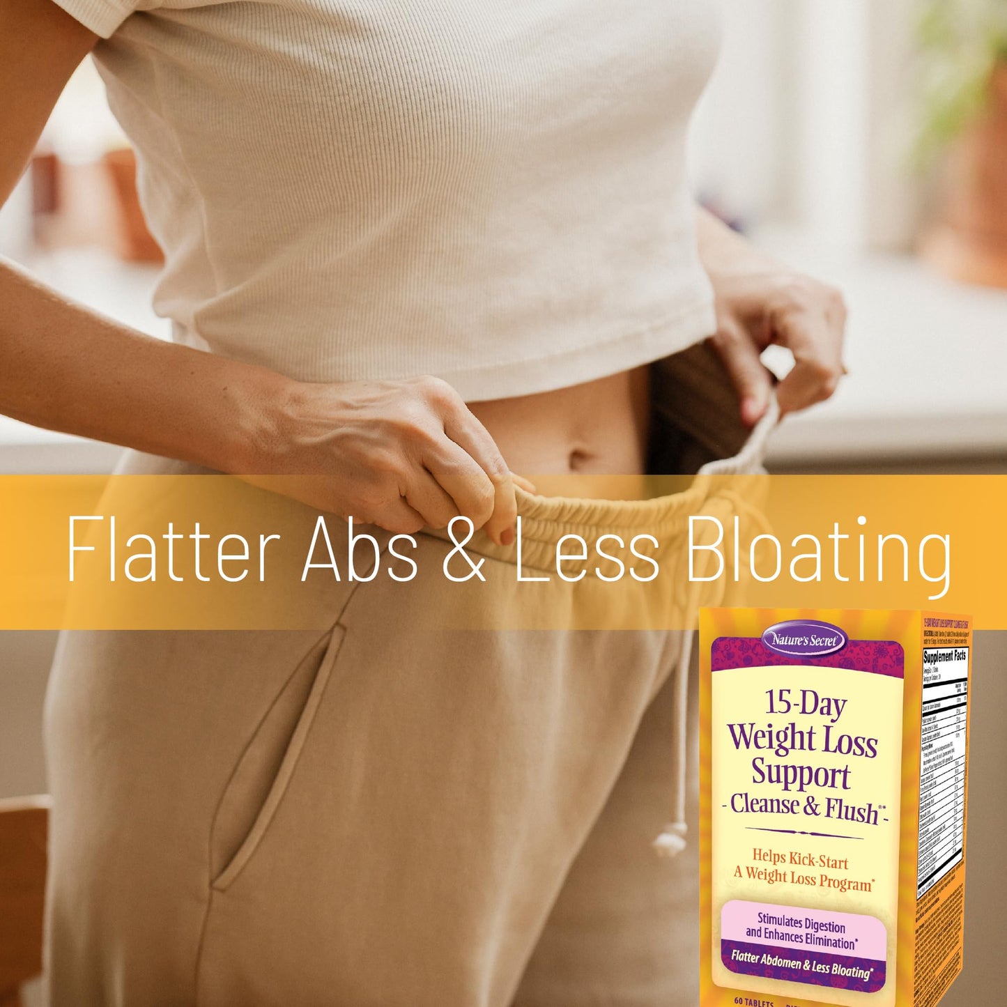 Nature's Secret 15-Day Weight Loss Support Cleanse & Flush Tablets, 60 Count