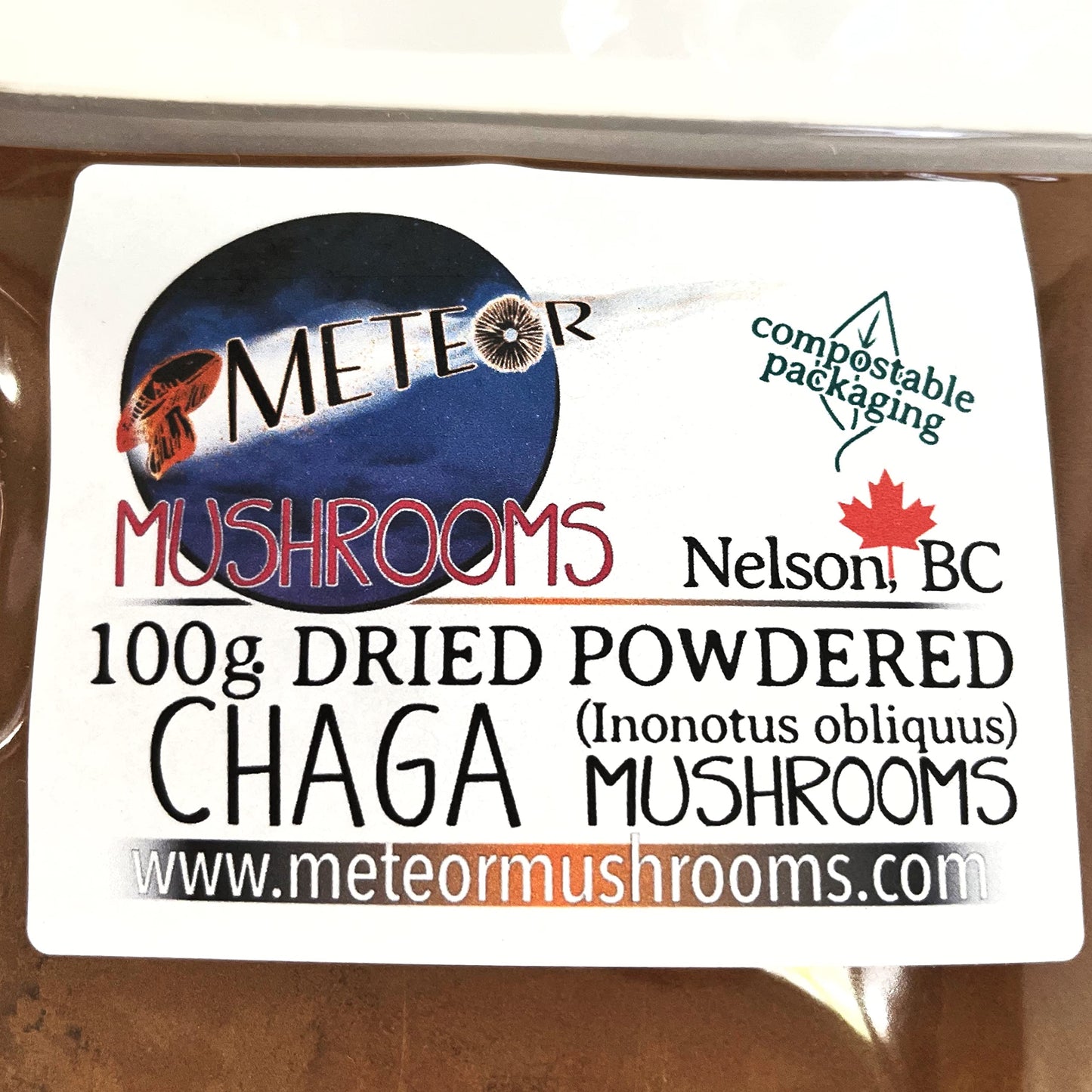 Meteor Mushrooms Chaga Mushroom Powder, 3.53 Ounce
