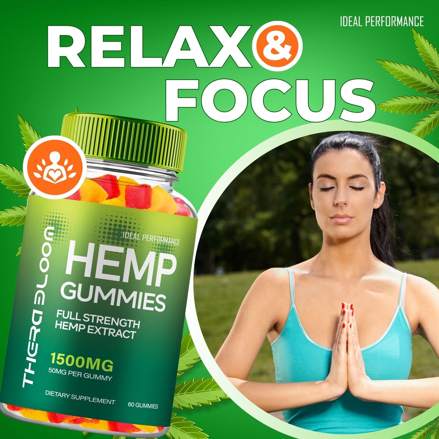 IDEAL PERFORMANCE TheraBloom Hemp Gummies, Gummy, 300 Count