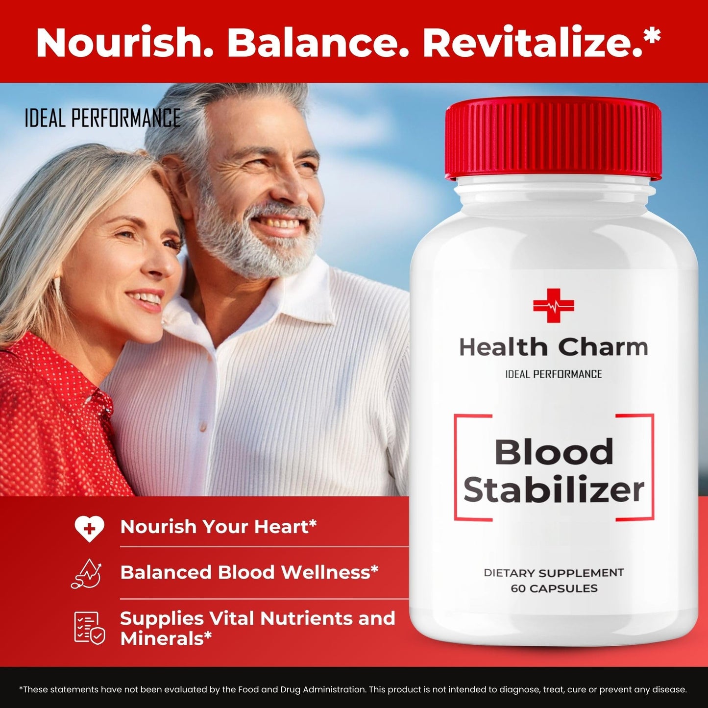 IDEAL PERFORMANCE Health Charm Blood Formula Support Capsules, 120 Count