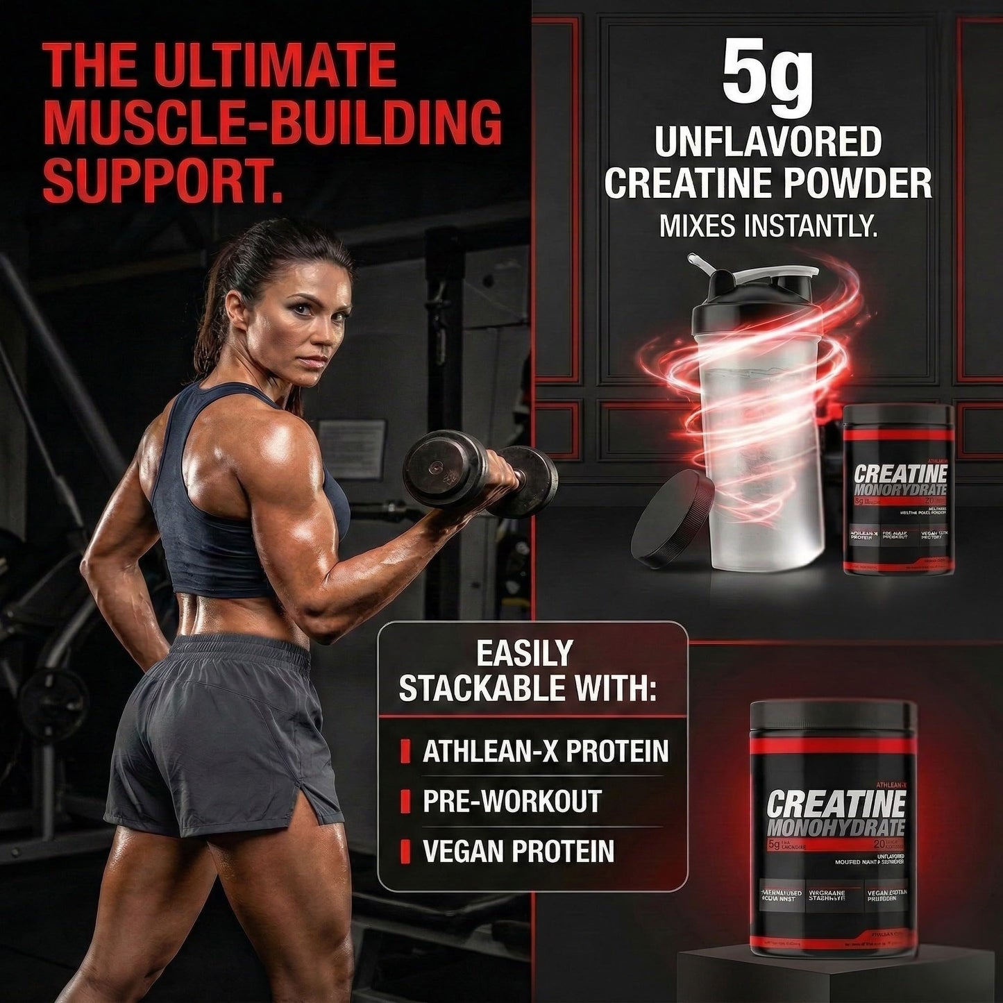 ATHLEAN-X X-CREATINE Pure Micronized Creatine Monohydrate Powder, 16 Servings