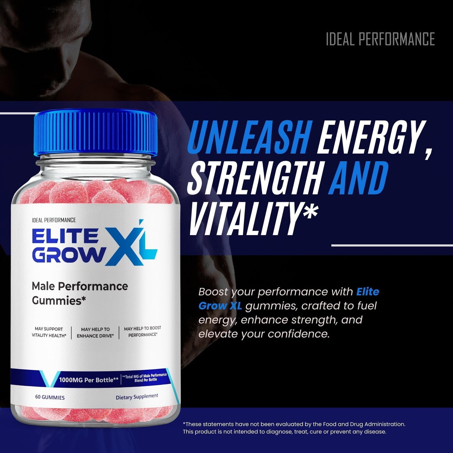 IDEAL PERFORMANCE Elite Grow XL Gummies for Men, 300 Gummies