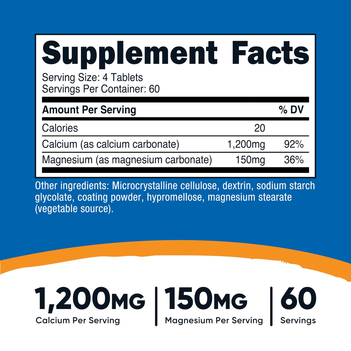 Nutricost Calcium & Magnesium Carbonate Tablets 240